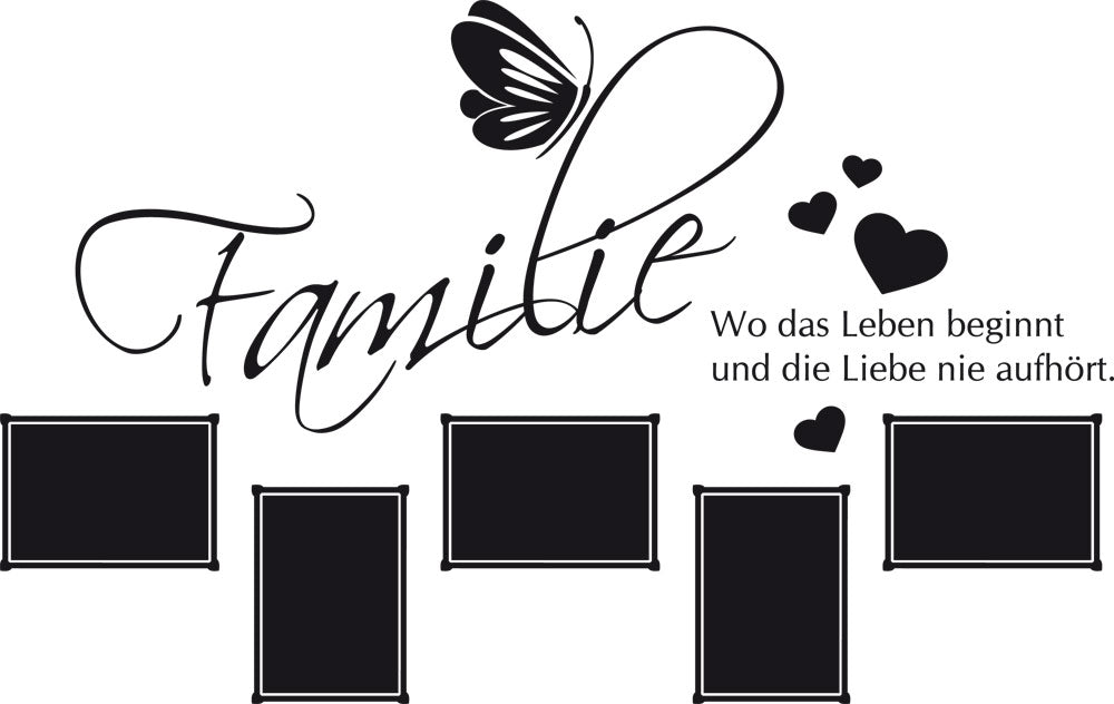 Wandtattoo „Familie – Wo das Leben beginnt und die Liebe nie aufhört“