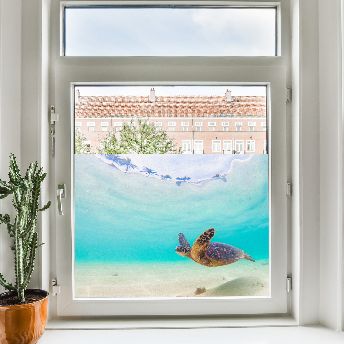 Fensterfolie Schildkröte – dekorative Sichtschutzfolie