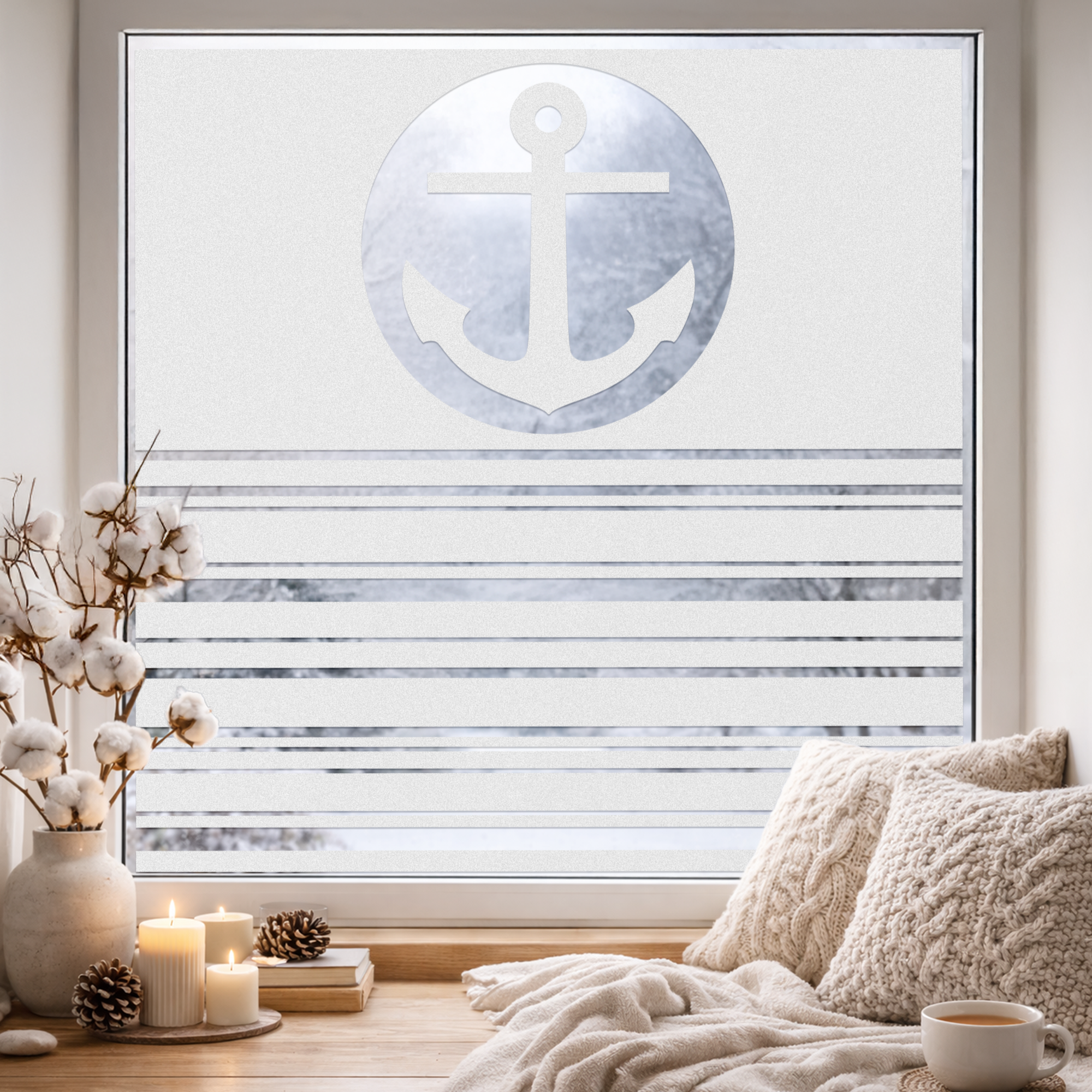 Fensterfolie Anker - Für maritimen Flair in deinem Zuhause