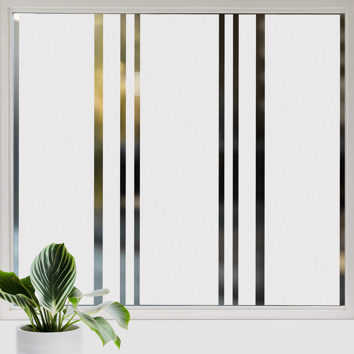 Fensterfolie mit Streifen in vertikal