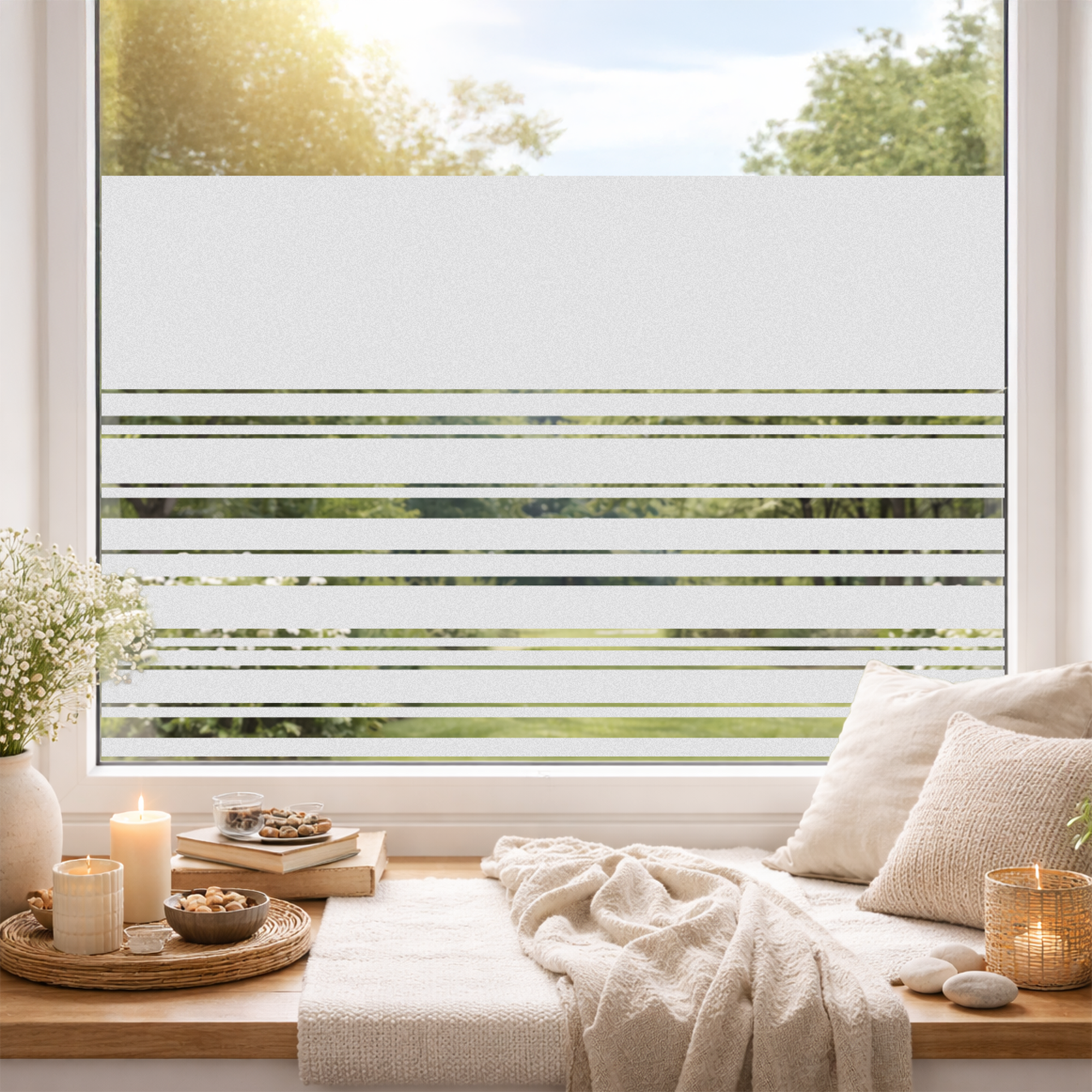 Fensterfolie mit Streifen