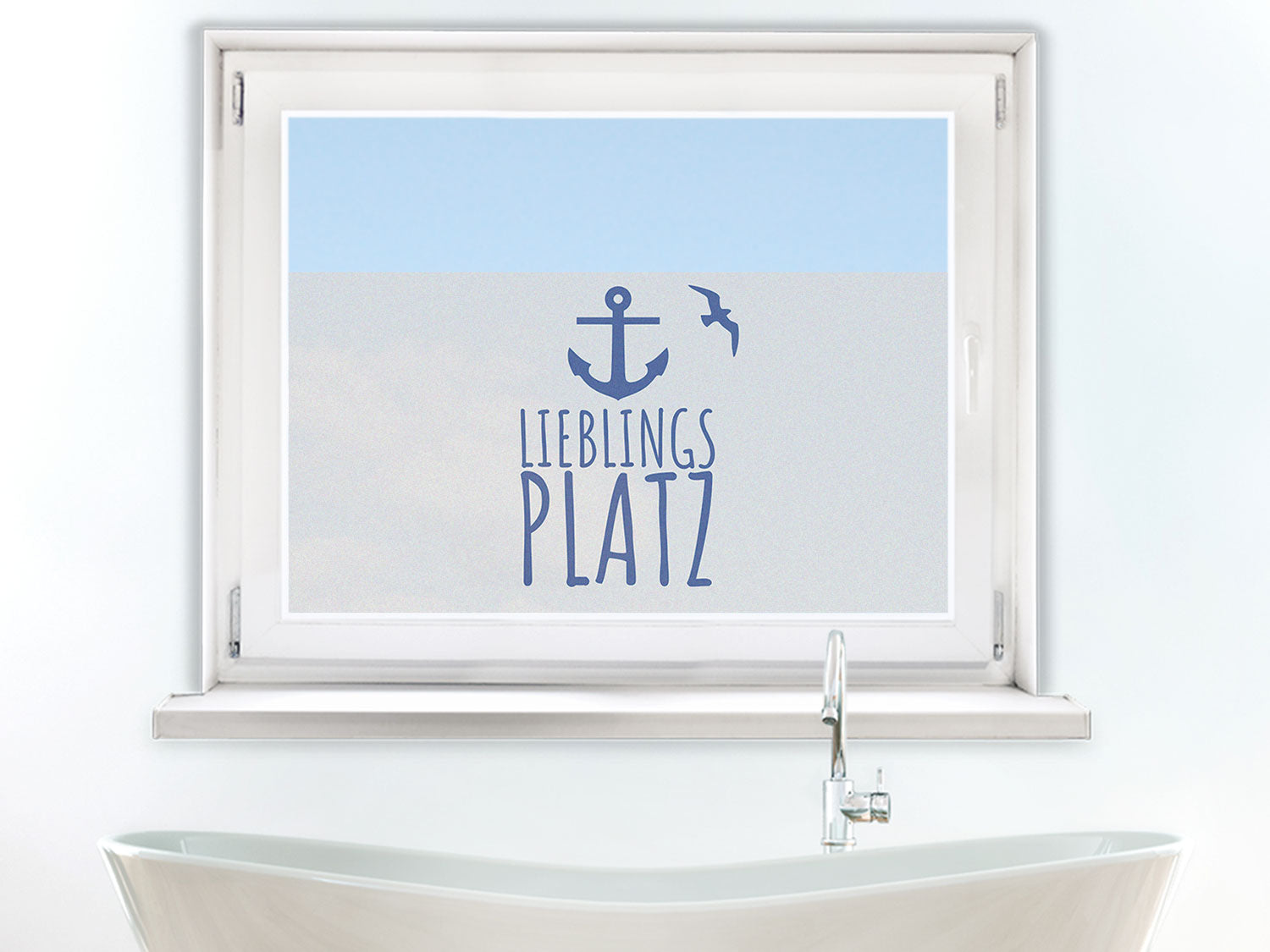 Fensterfolie Anker mit Spruch „Lieblingsplatz“