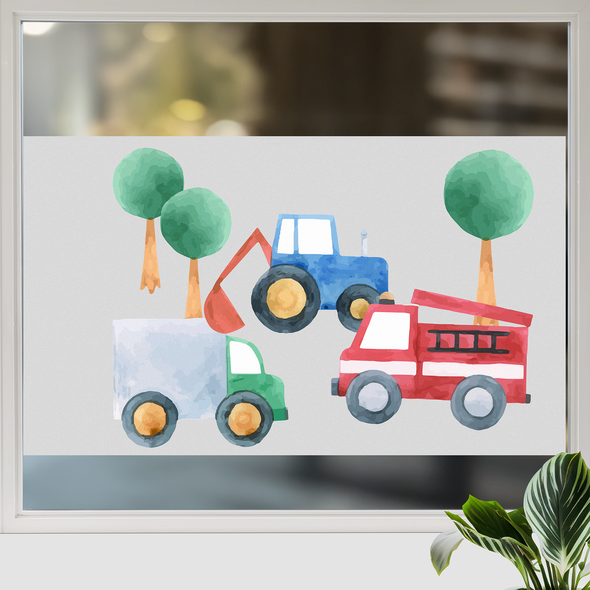 Kinderzimmer Fenster mit dekorativer Glasfolie