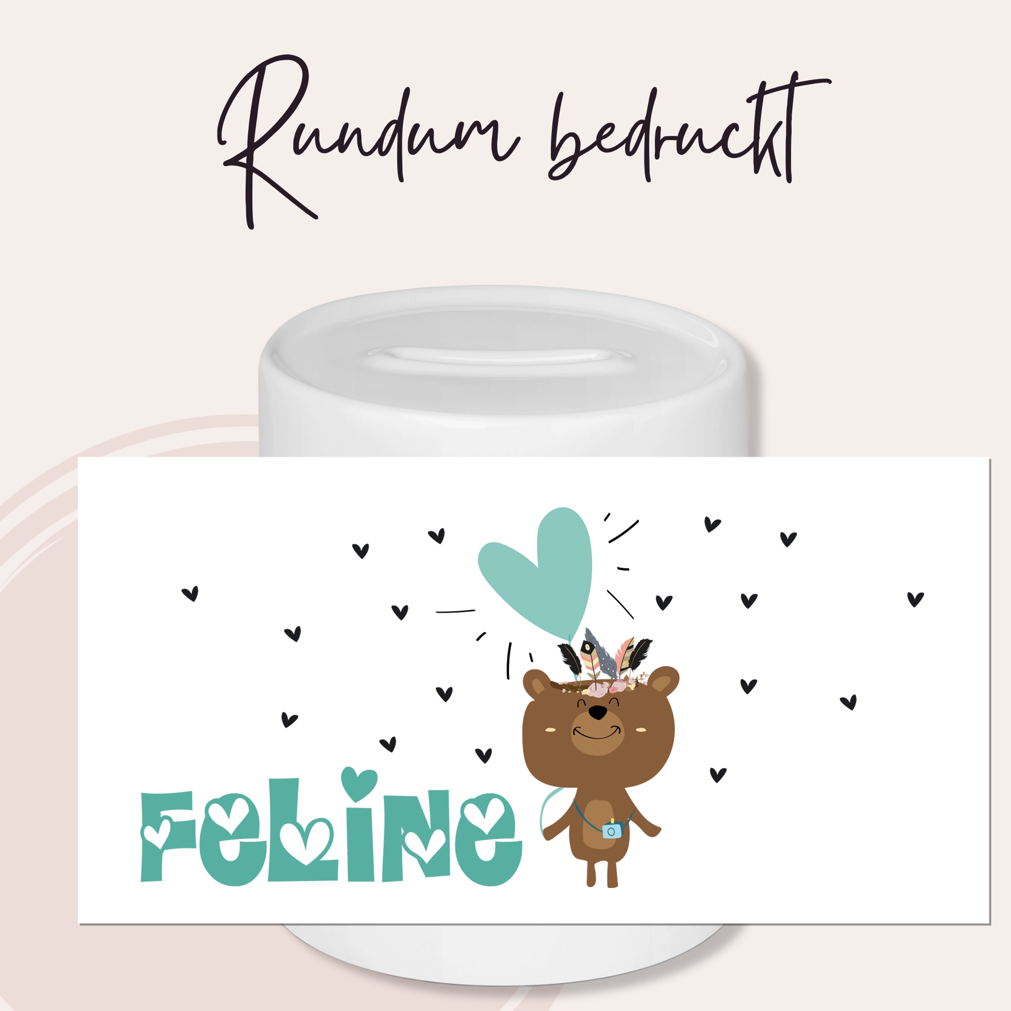 Spardose Bärchen mit Herz