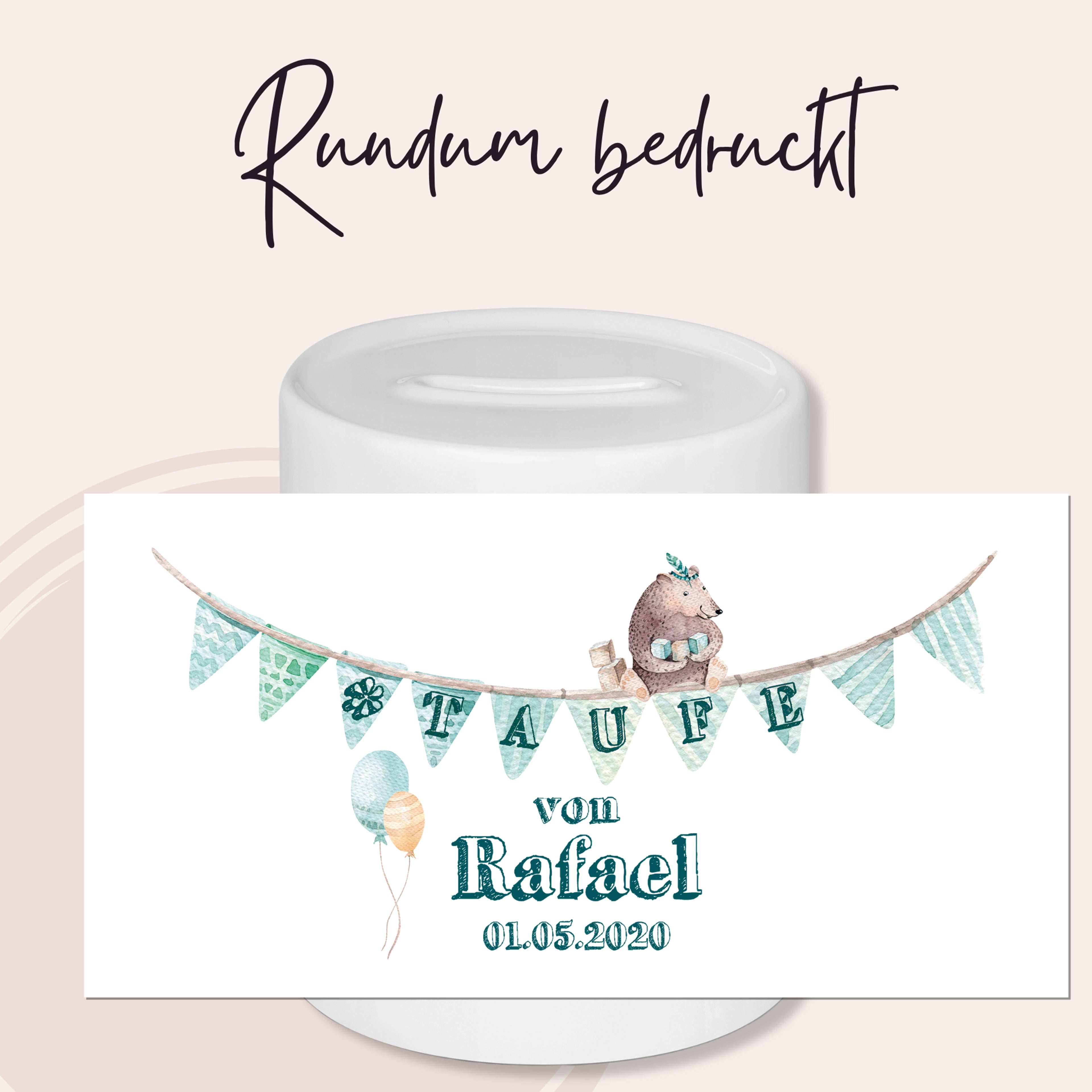 Spardose Bär zur Taufe