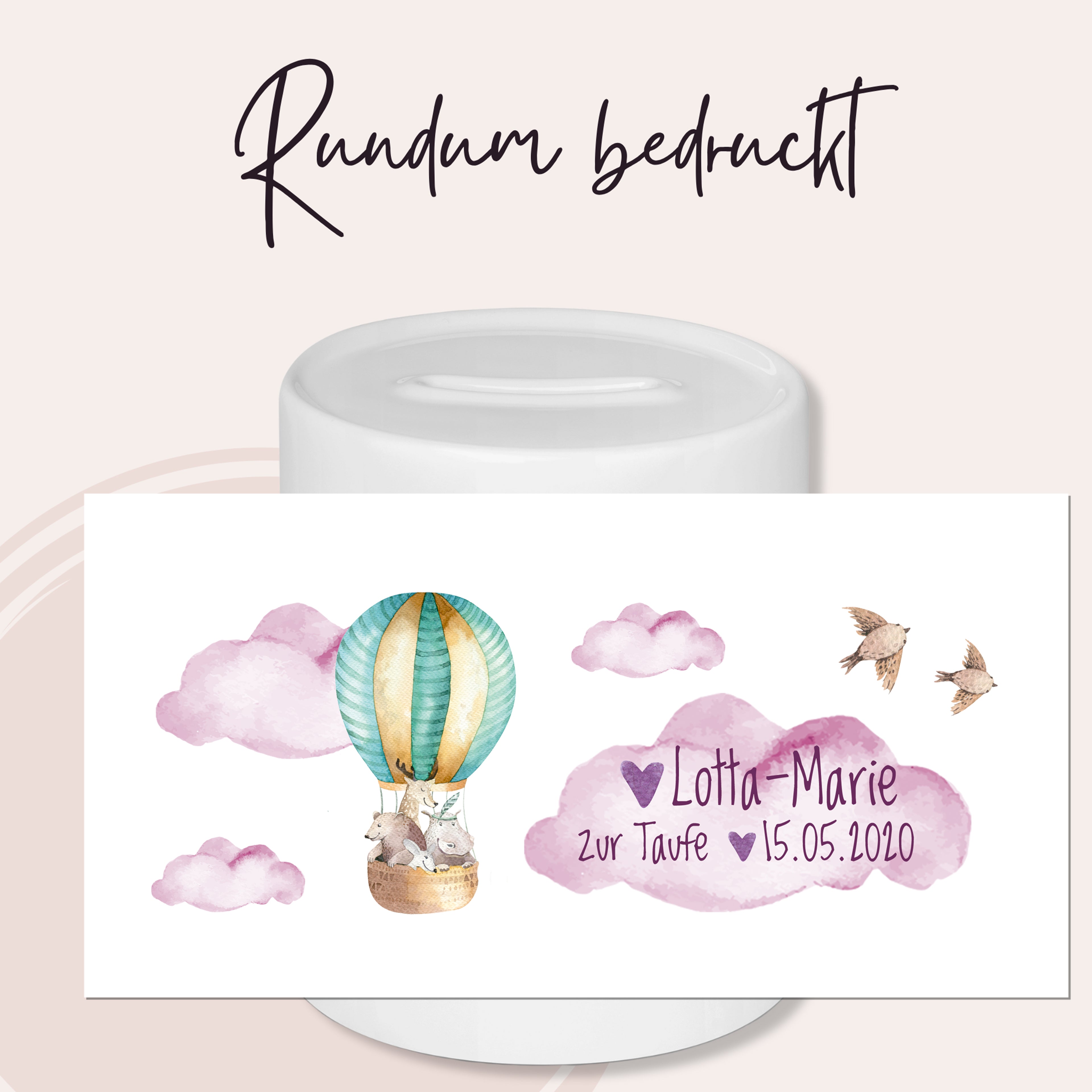 Spardose Heißluftballon