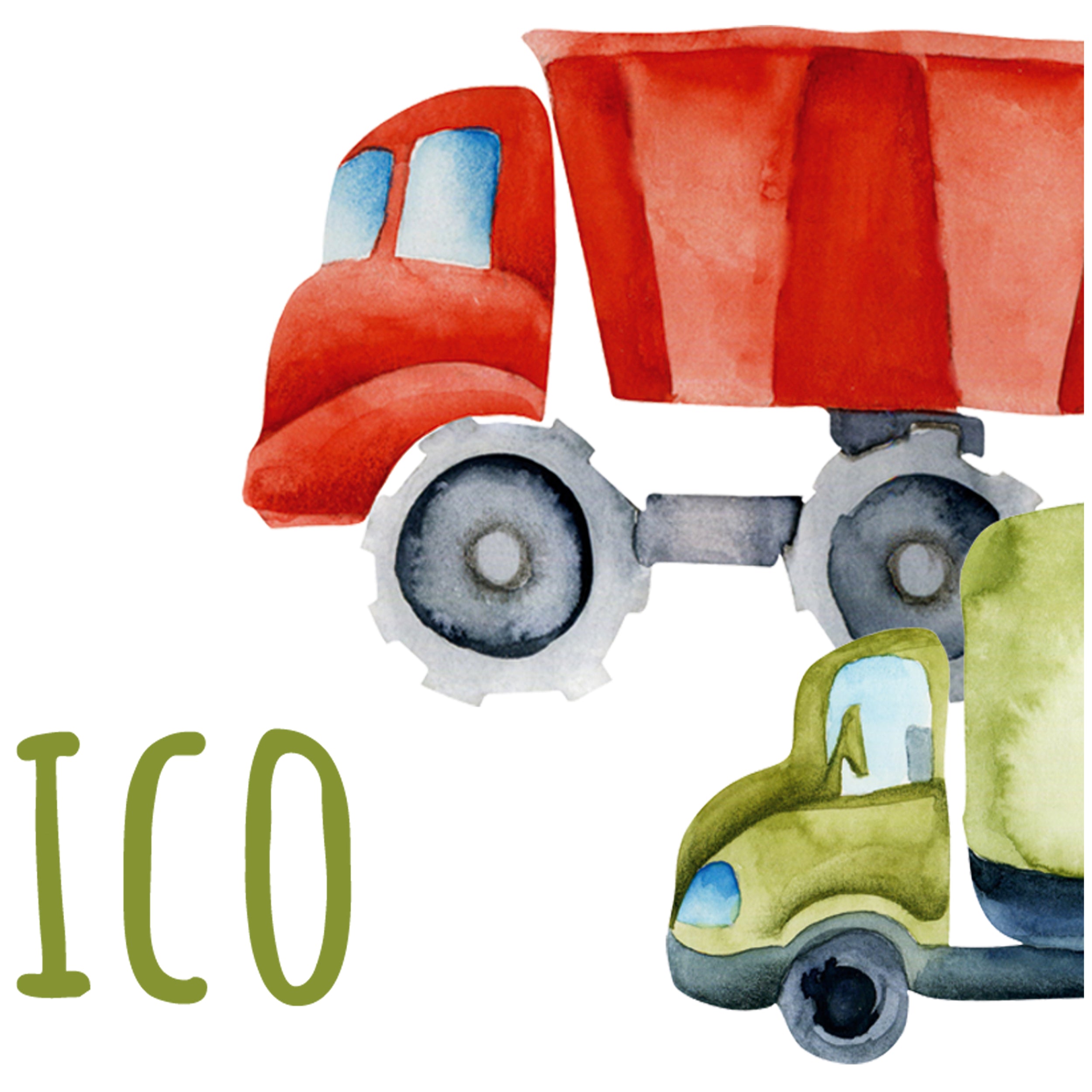 Spardose mit bunten Fahrzeugen