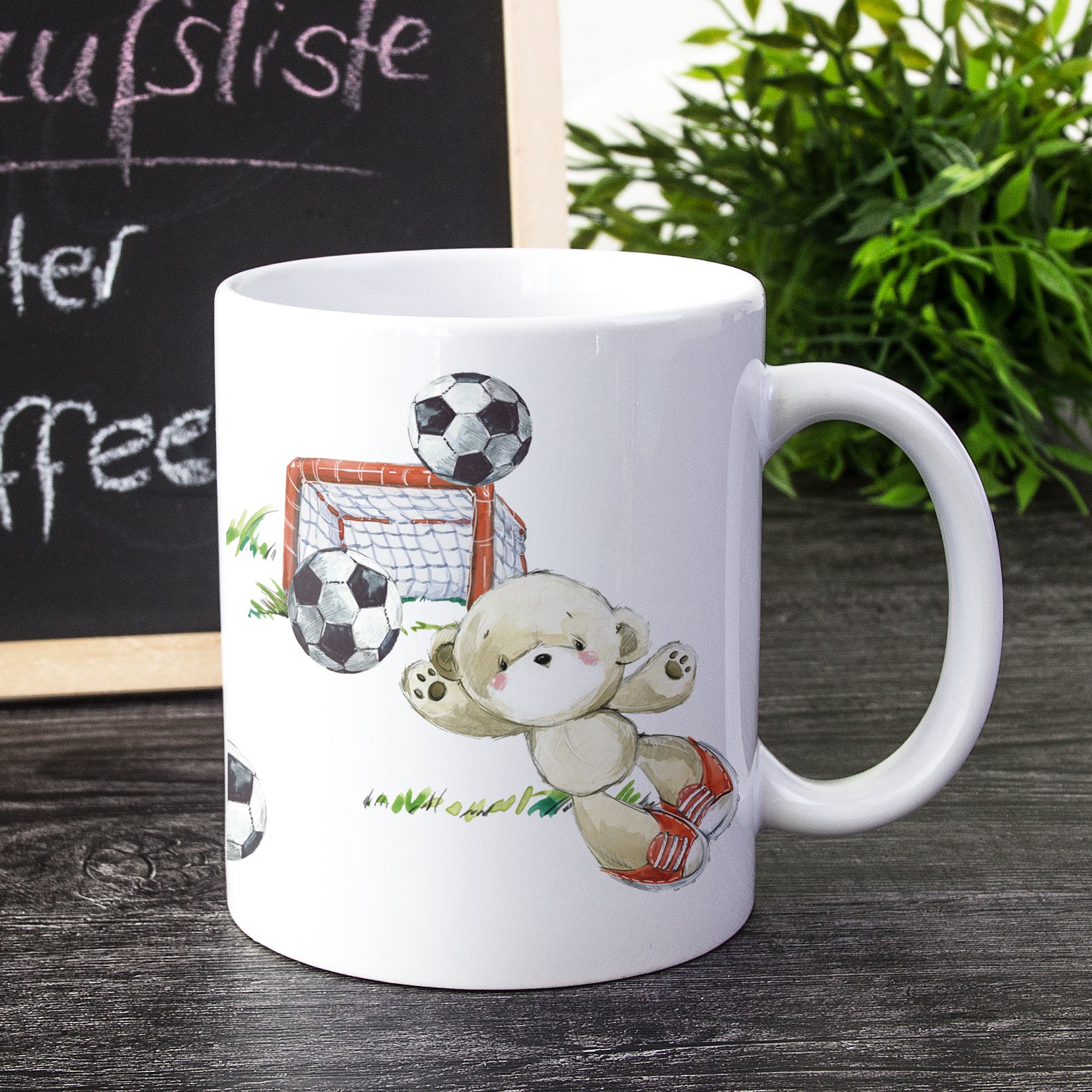 Tasse Bär mit Fußball