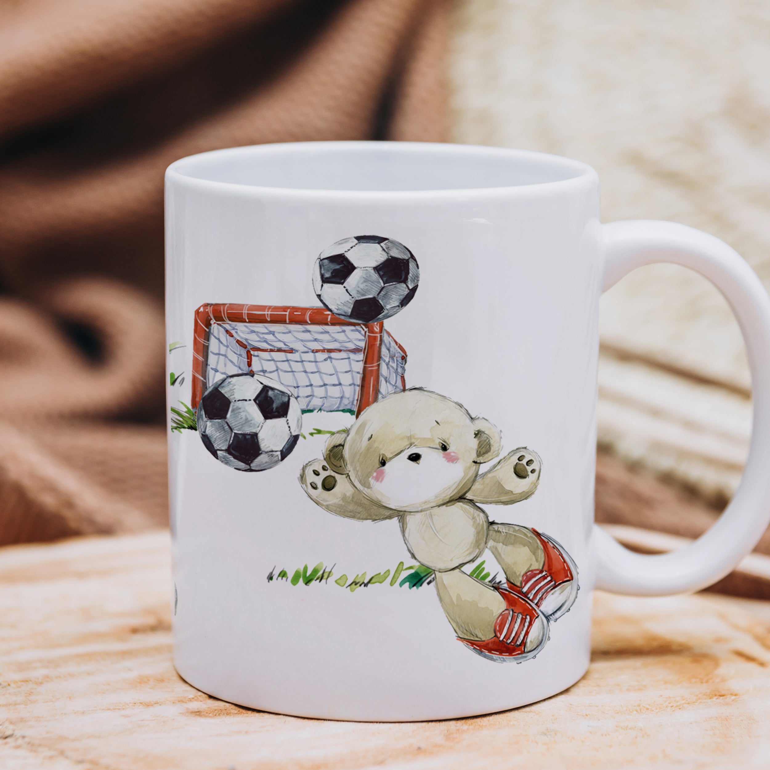 Tasse Bär mit Fußball