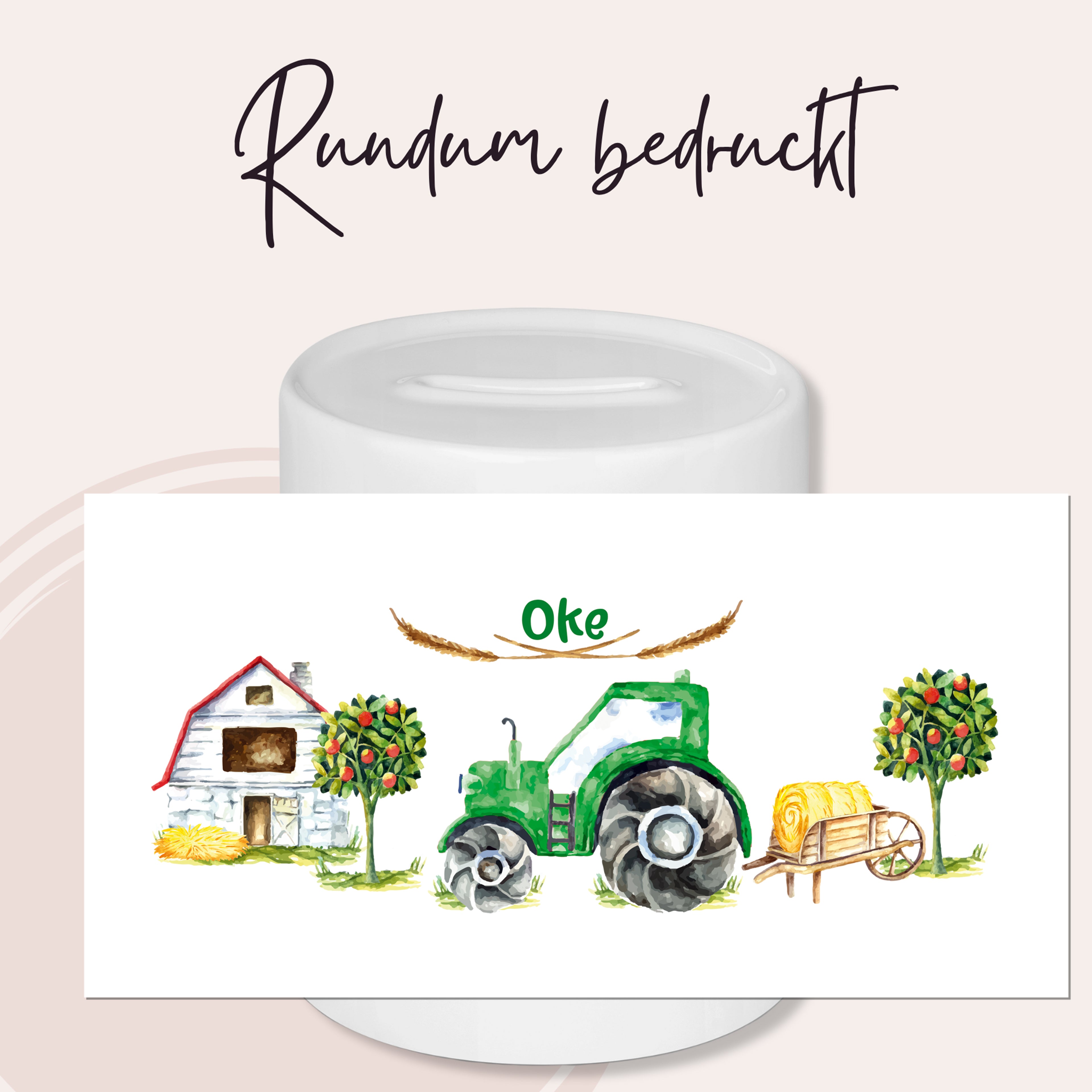 Spardose Traktor in grün