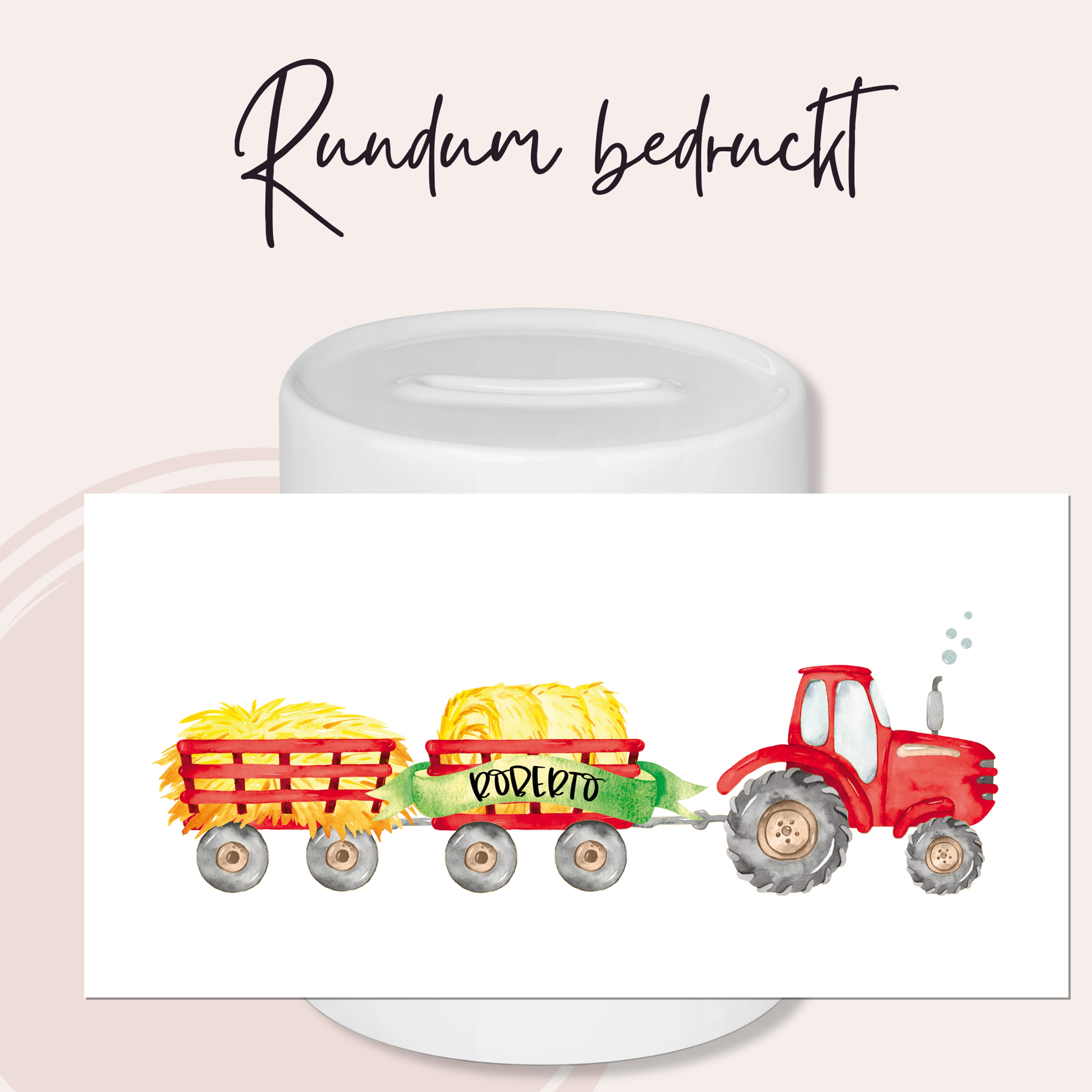 Spardose Traktor in rot