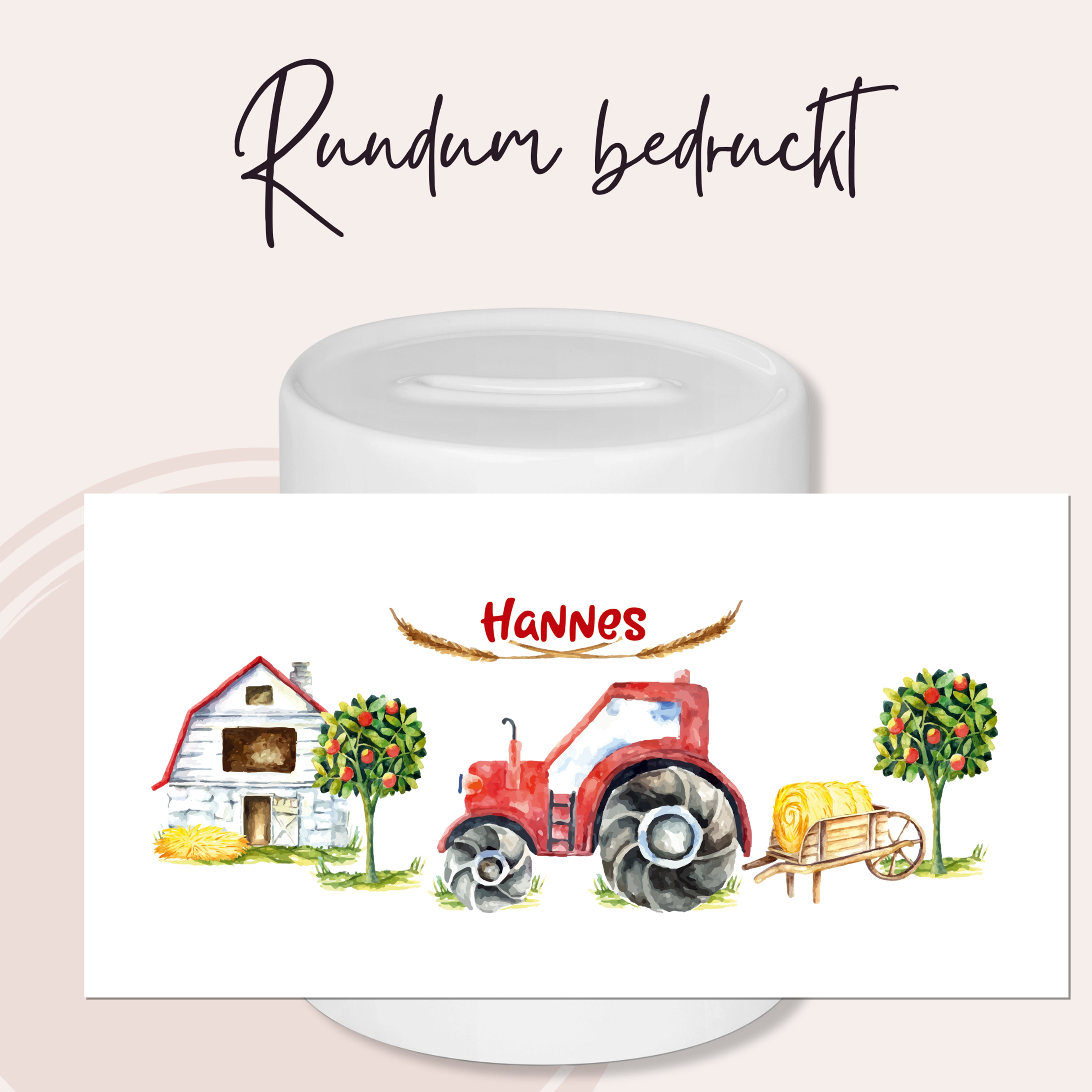 Spardose Traktor in rot