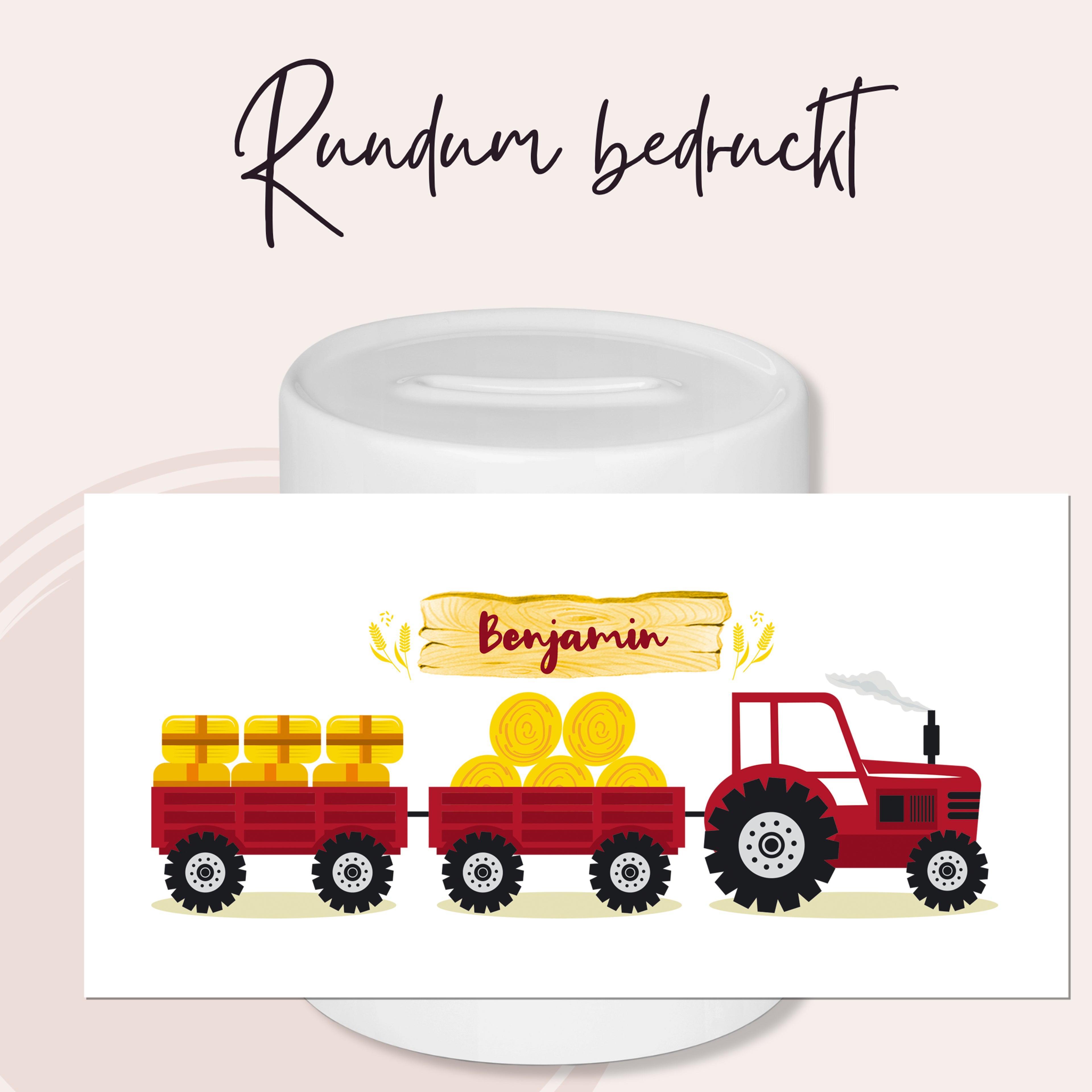 Spardose Traktor in rot