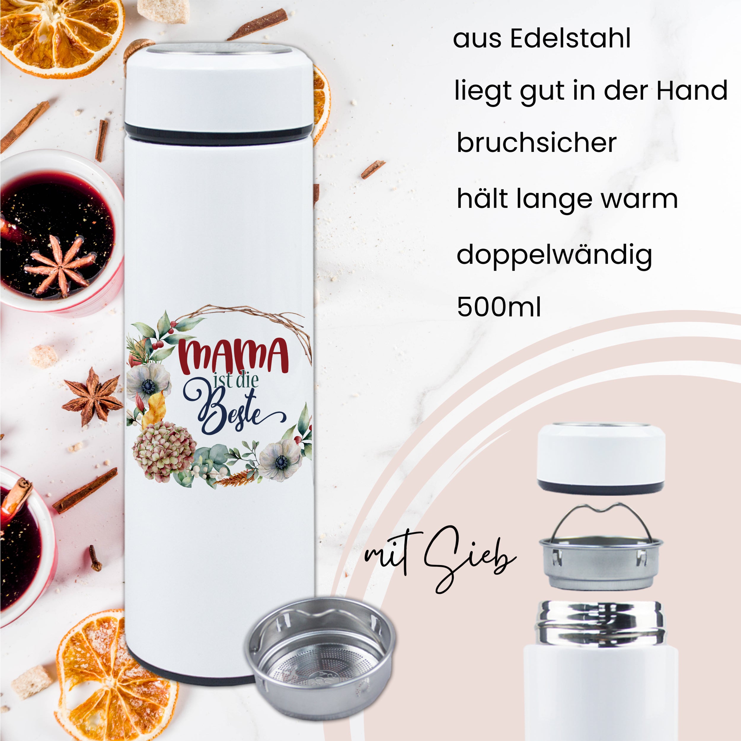 Tee Thermobecher für Mama