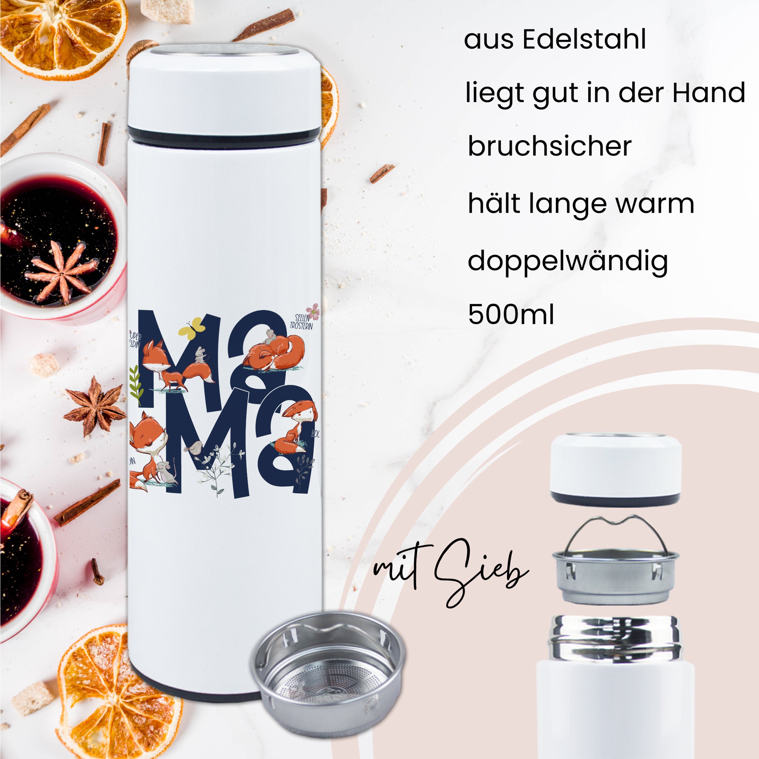 Tee Thermobecher für Mama
