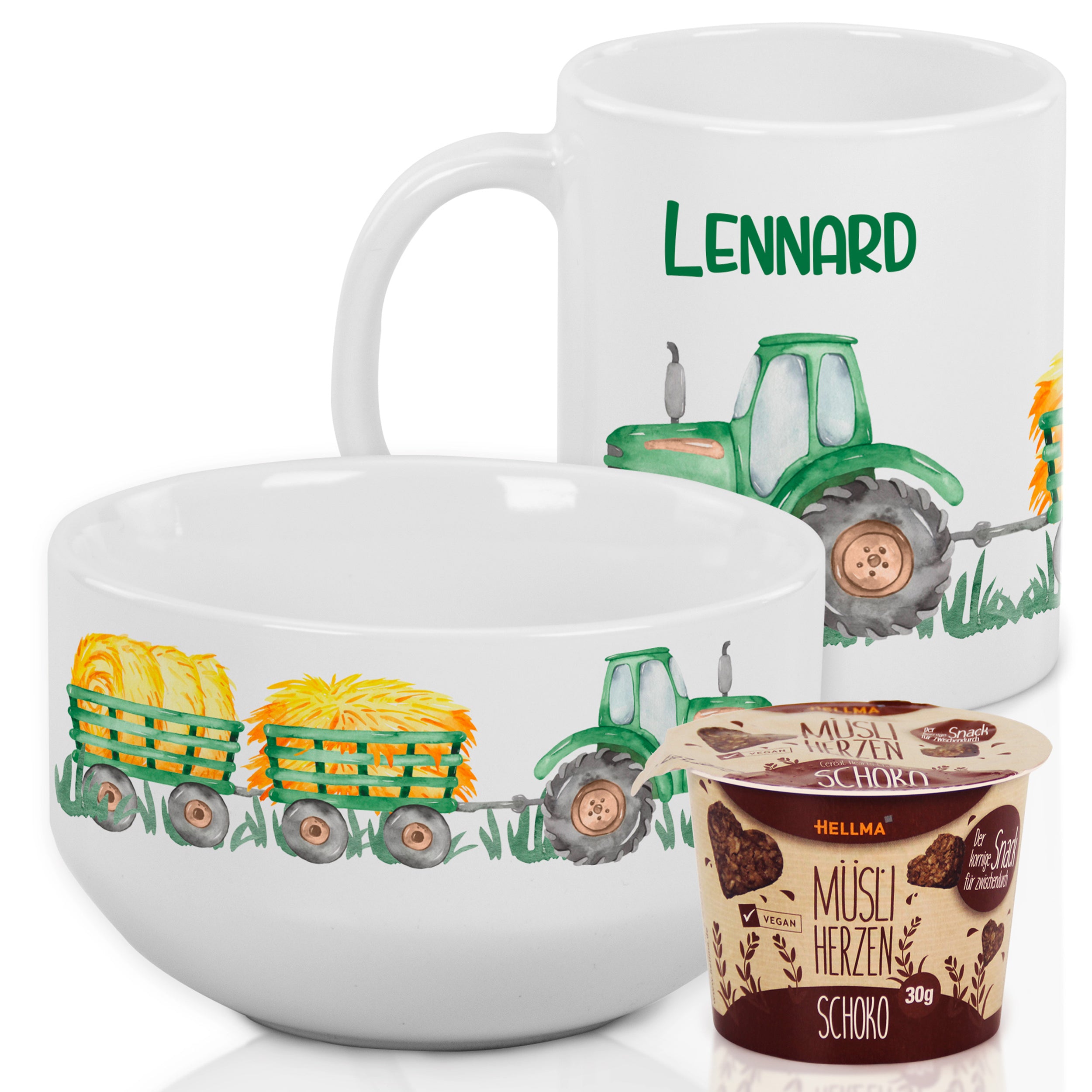 Frühstücksset Müslischale mit Tasse - Für kleine Bauernfreunde