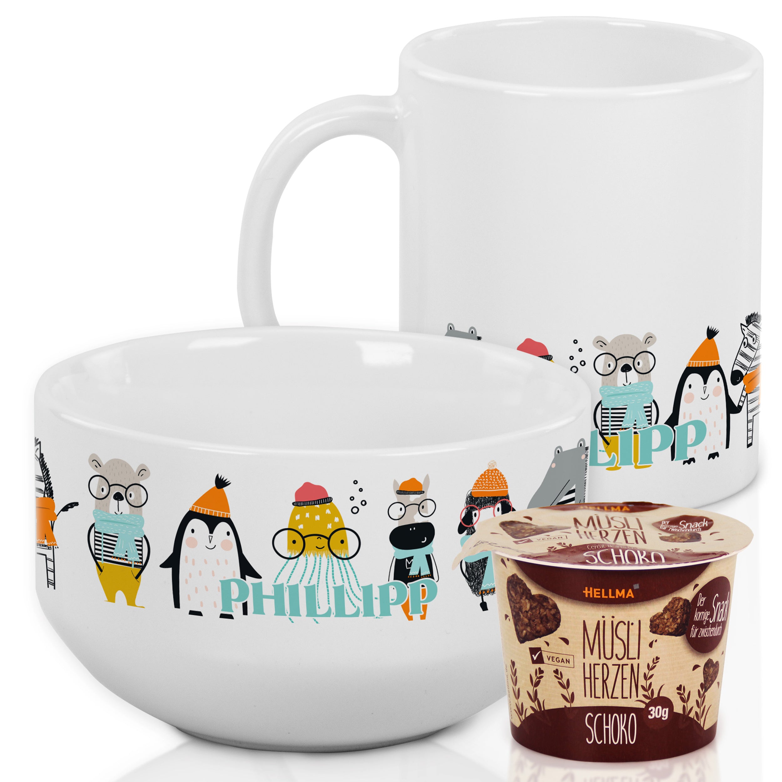 Frühstücksset Müslischale mit Tasse - Für fröhliche Morgenstunden