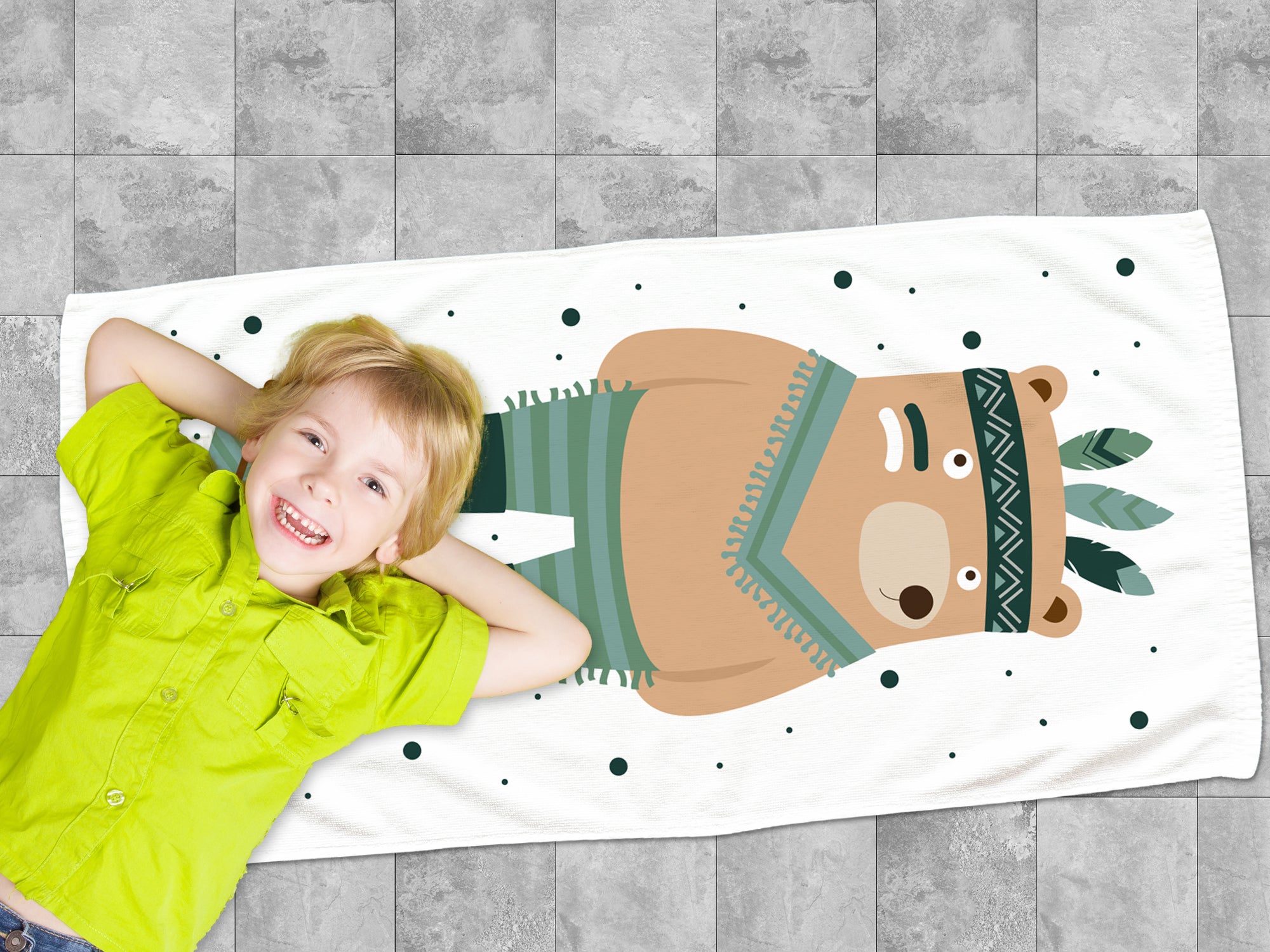 Handtuch Bär mit Federn