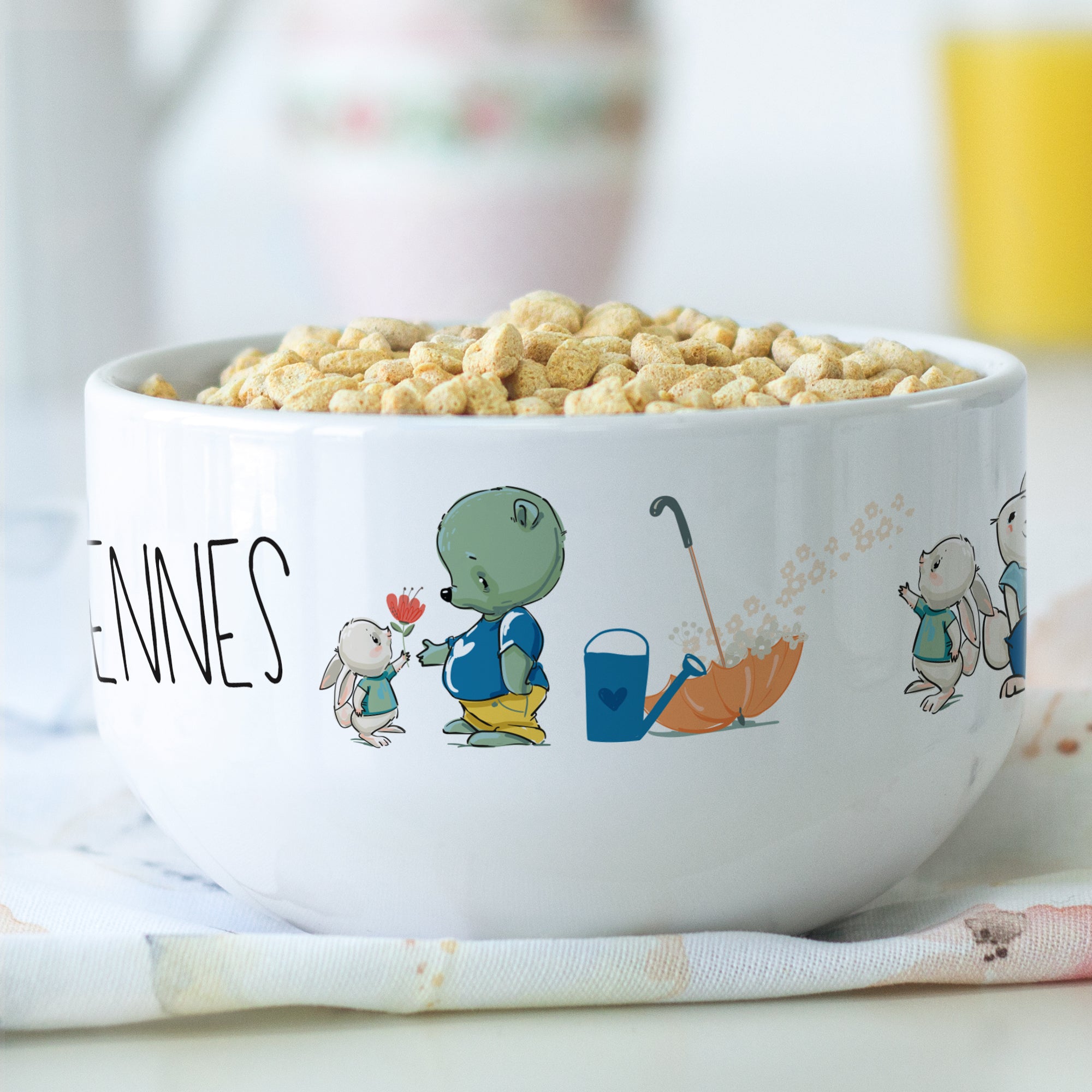 Müslischale mit niedlichem Tiermotiv