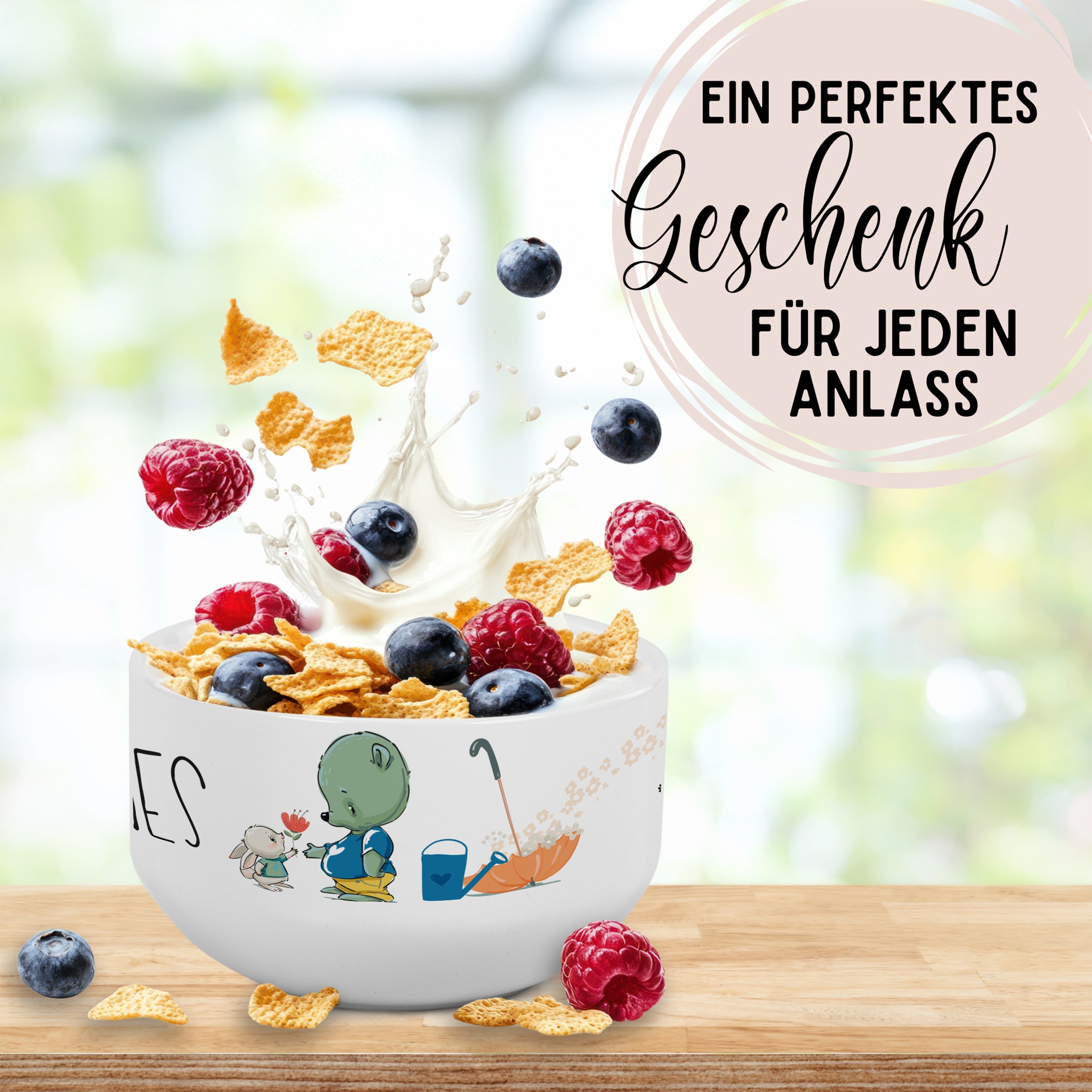 Müslischale mit niedlichem Tiermotiv
