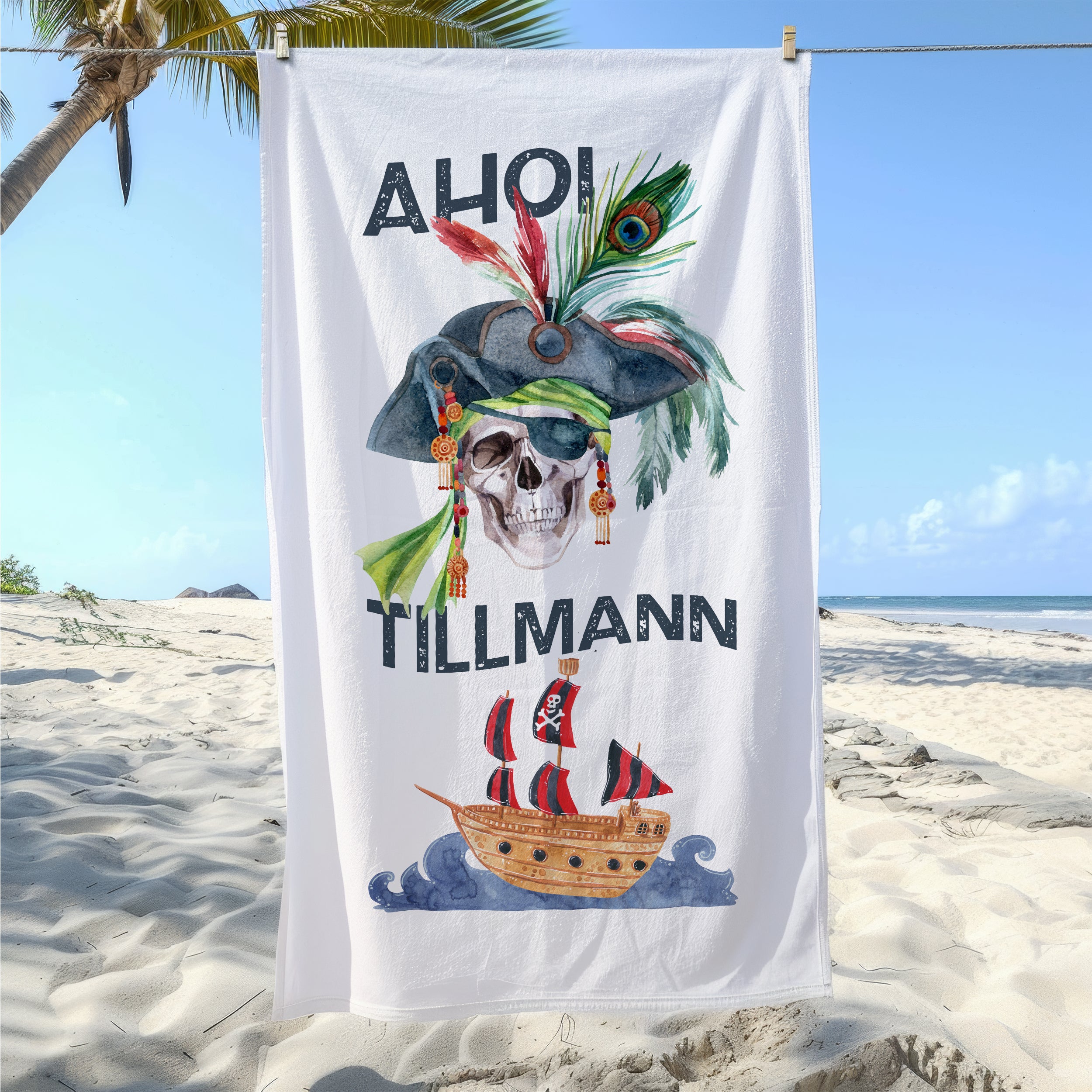 Handtuch Piratenmotiv