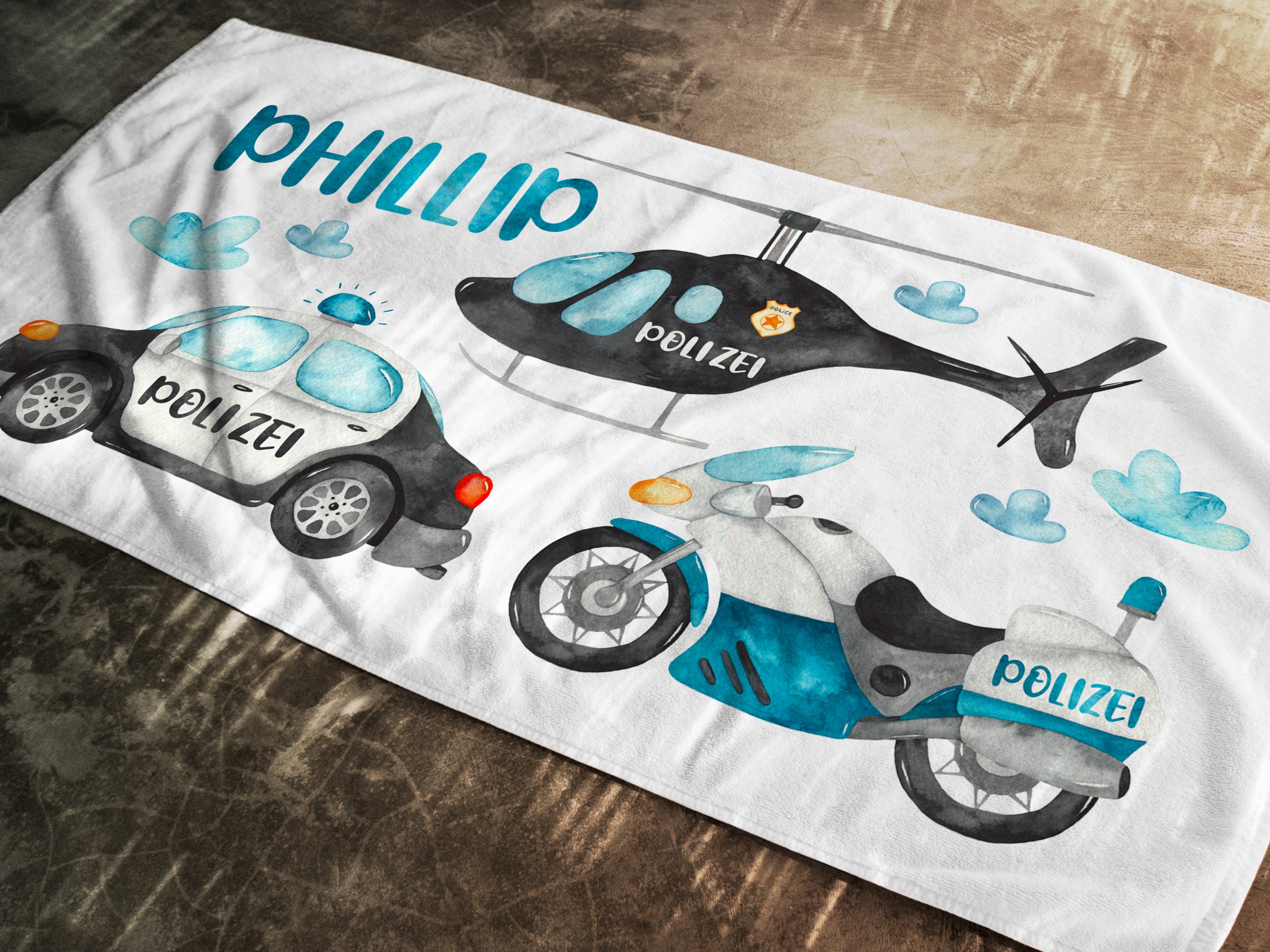 Handtuch Polizei-Motiv