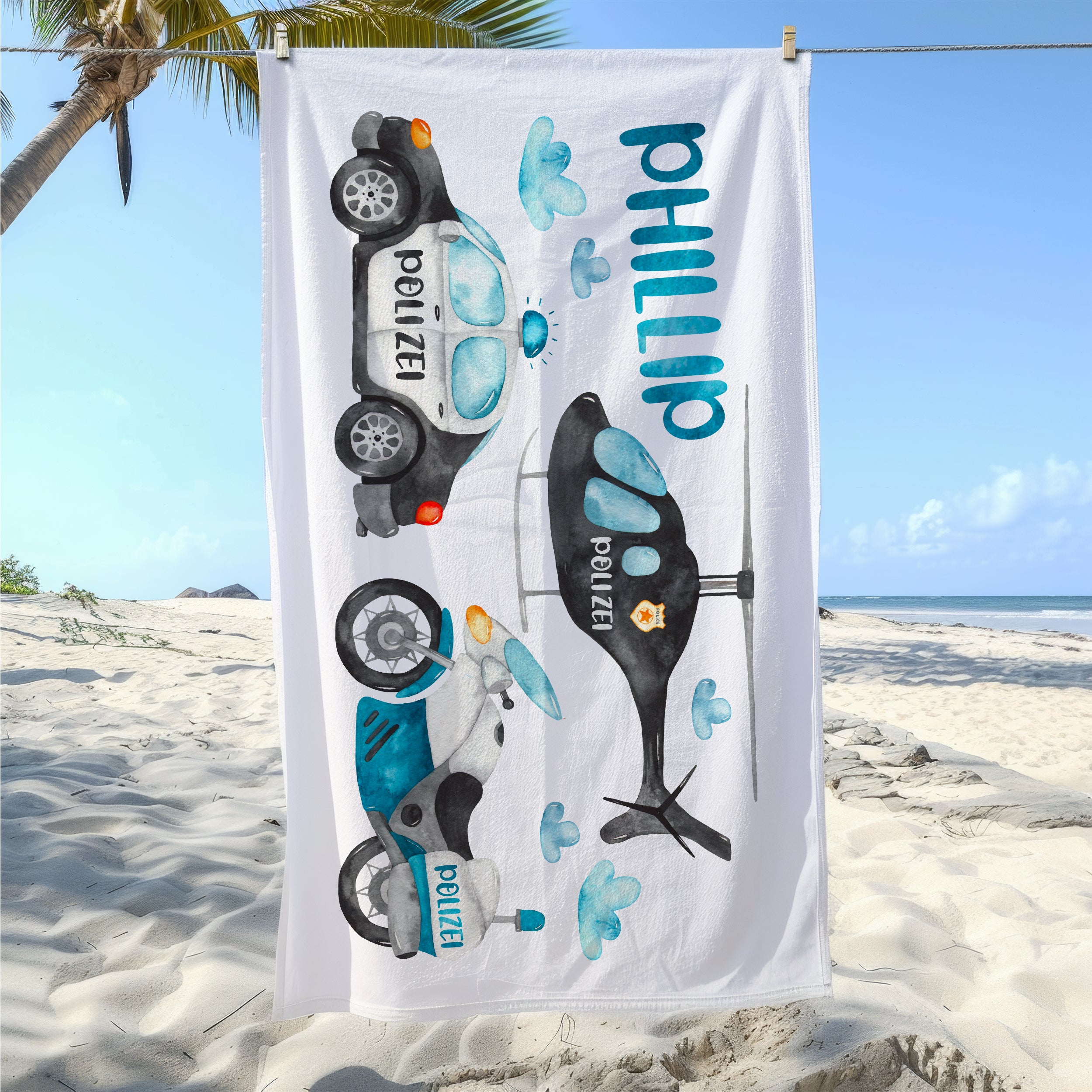 Handtuch Polizei-Motiv