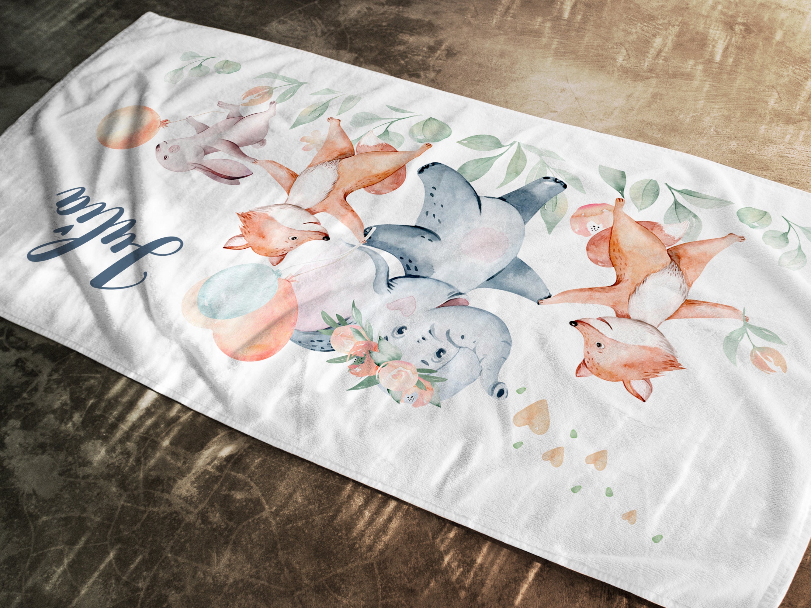 Handtuch mit tierischen Freunden