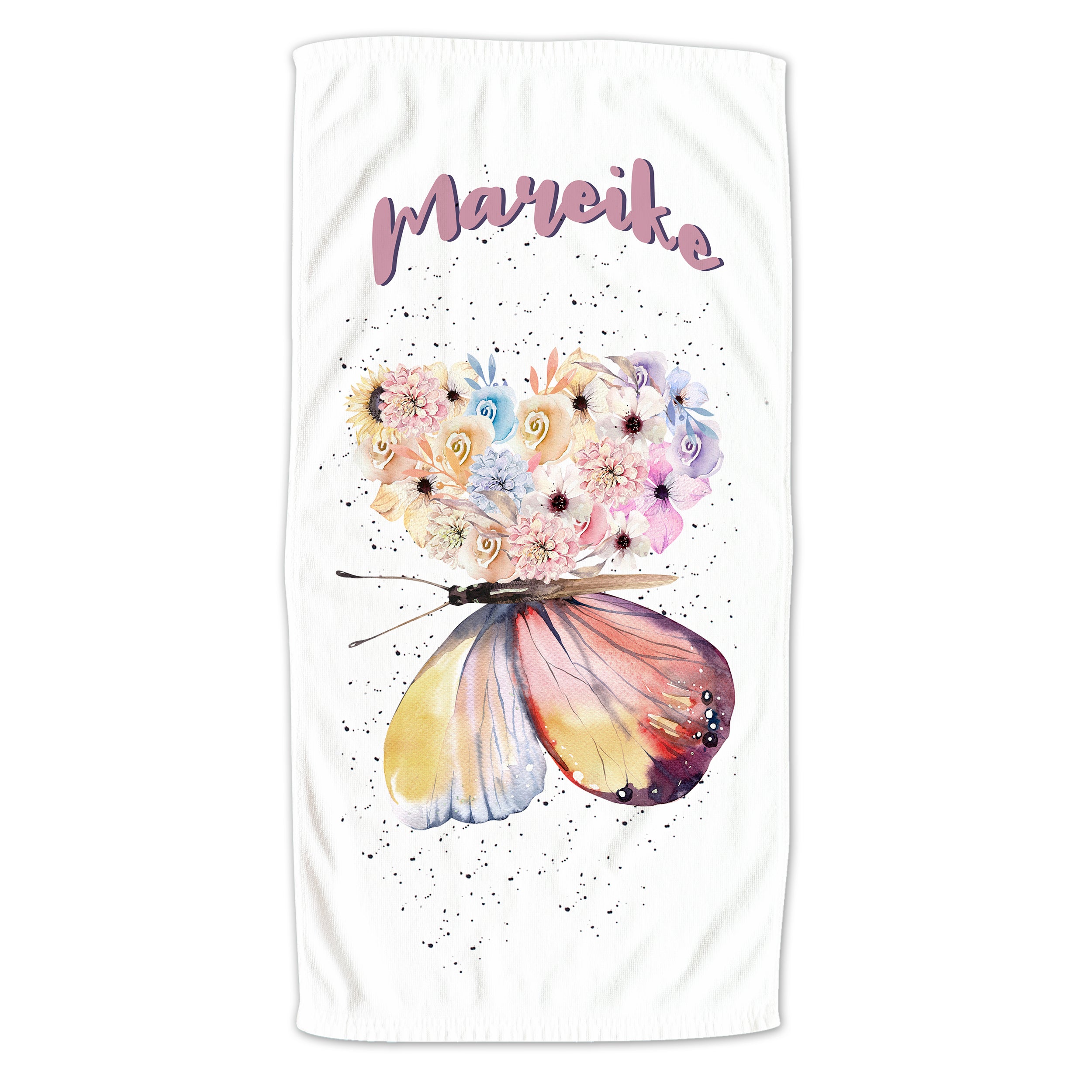 Handtuch mit Schmetterling und Blumen