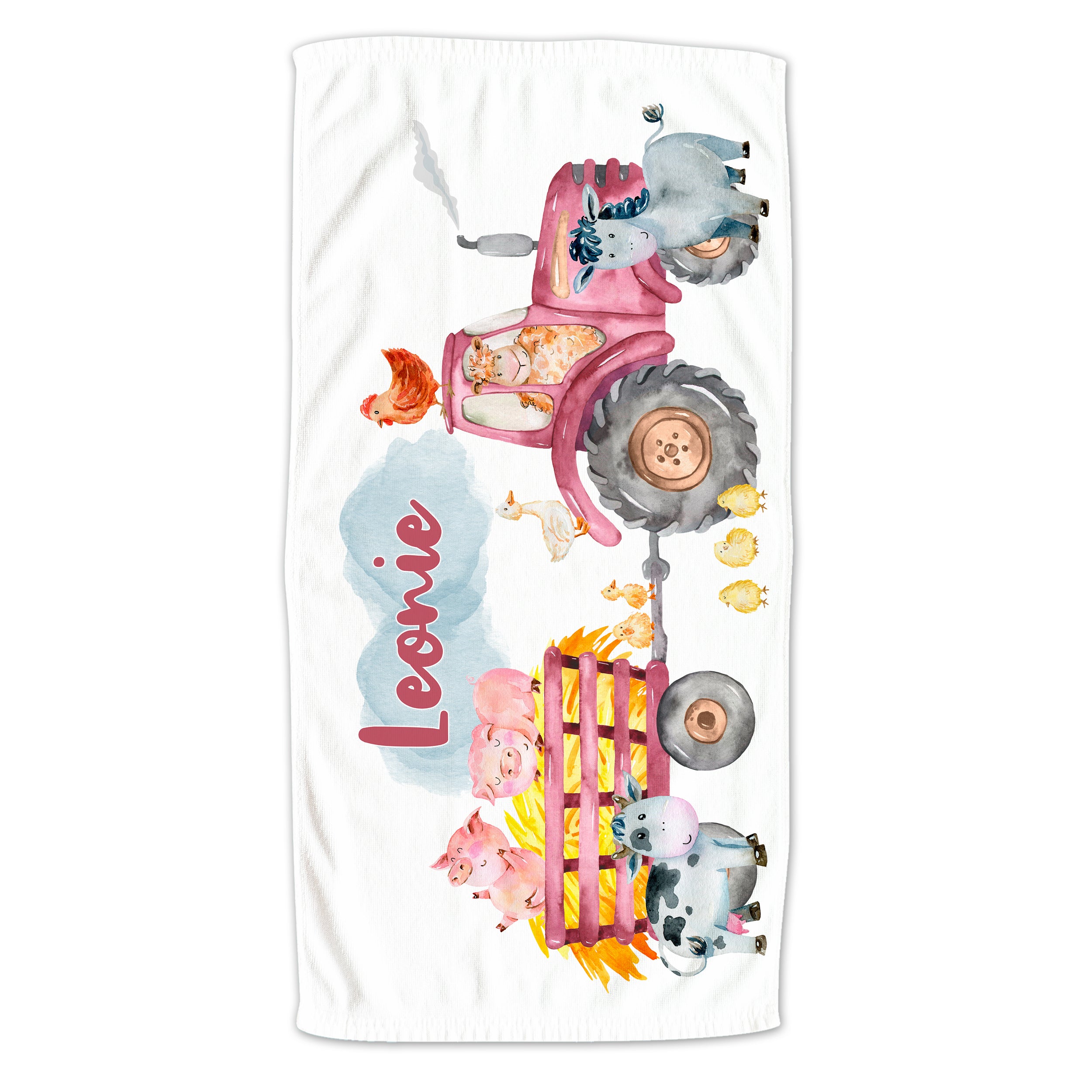 Handtuch Traktor mit Tieren