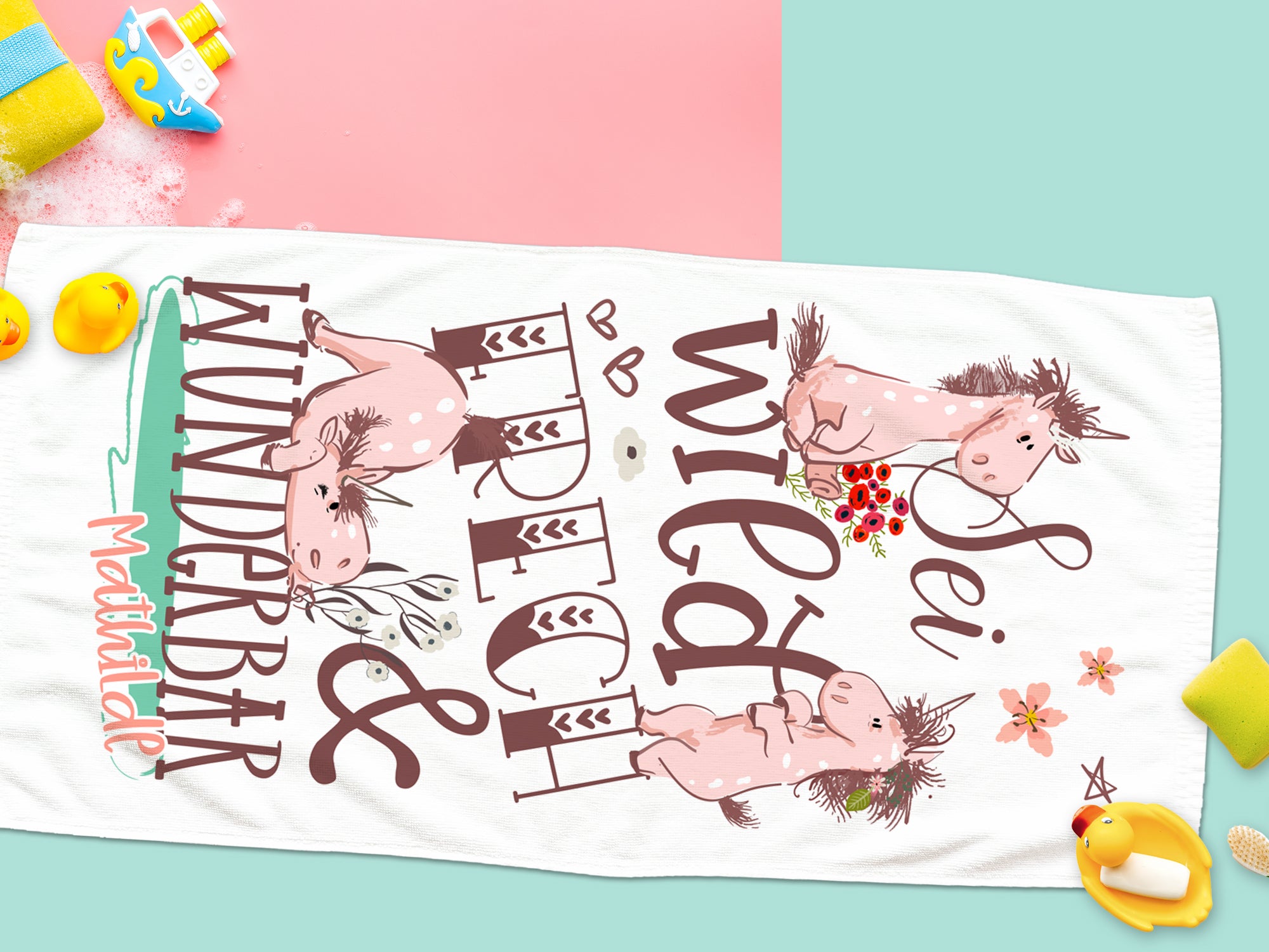 Handtuch mit Einhörnern