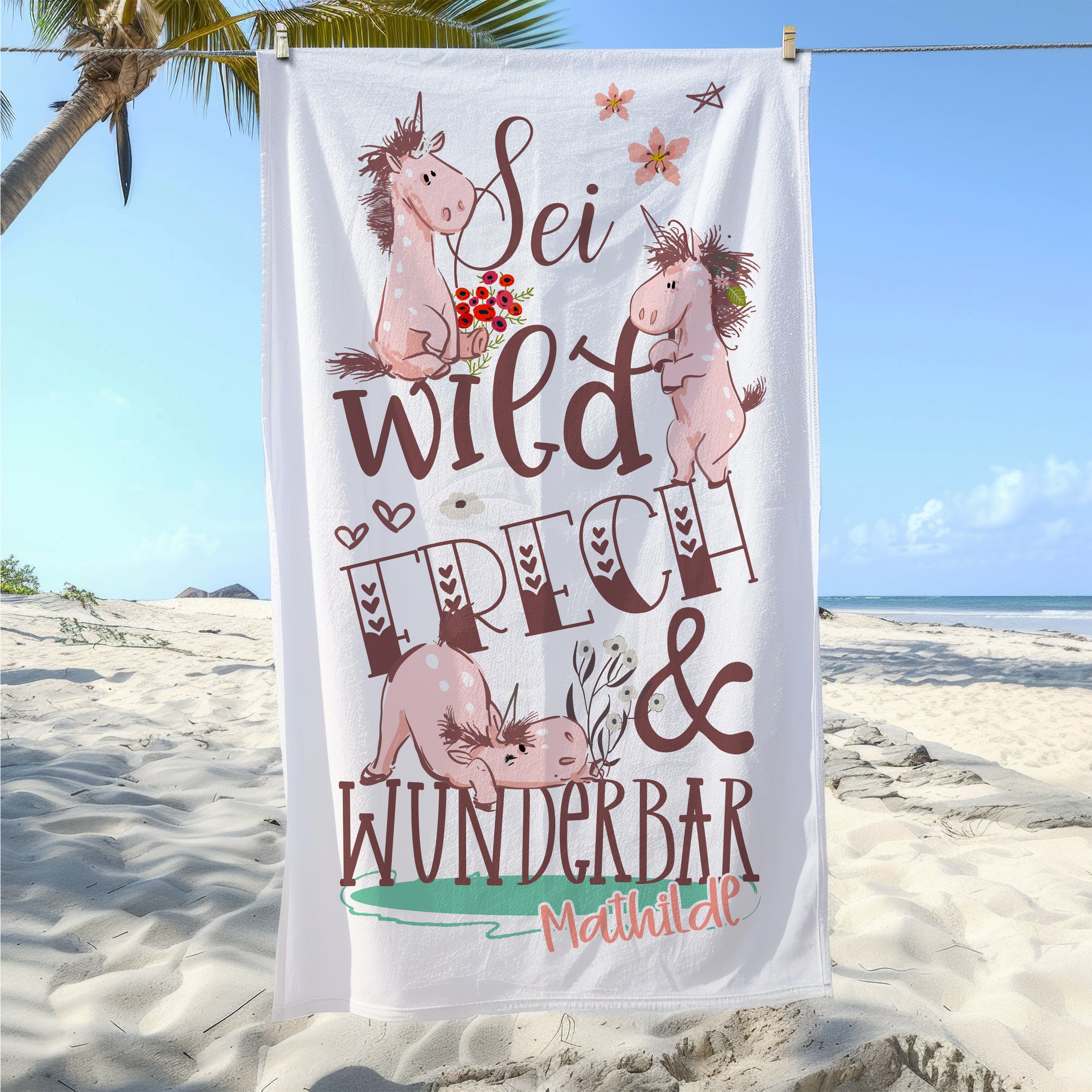 Handtuch mit Einhörnern