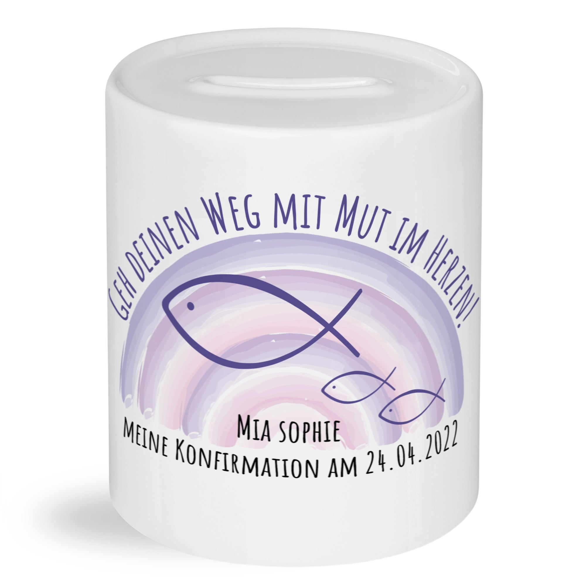 Spardose Fische zur Konfirmation