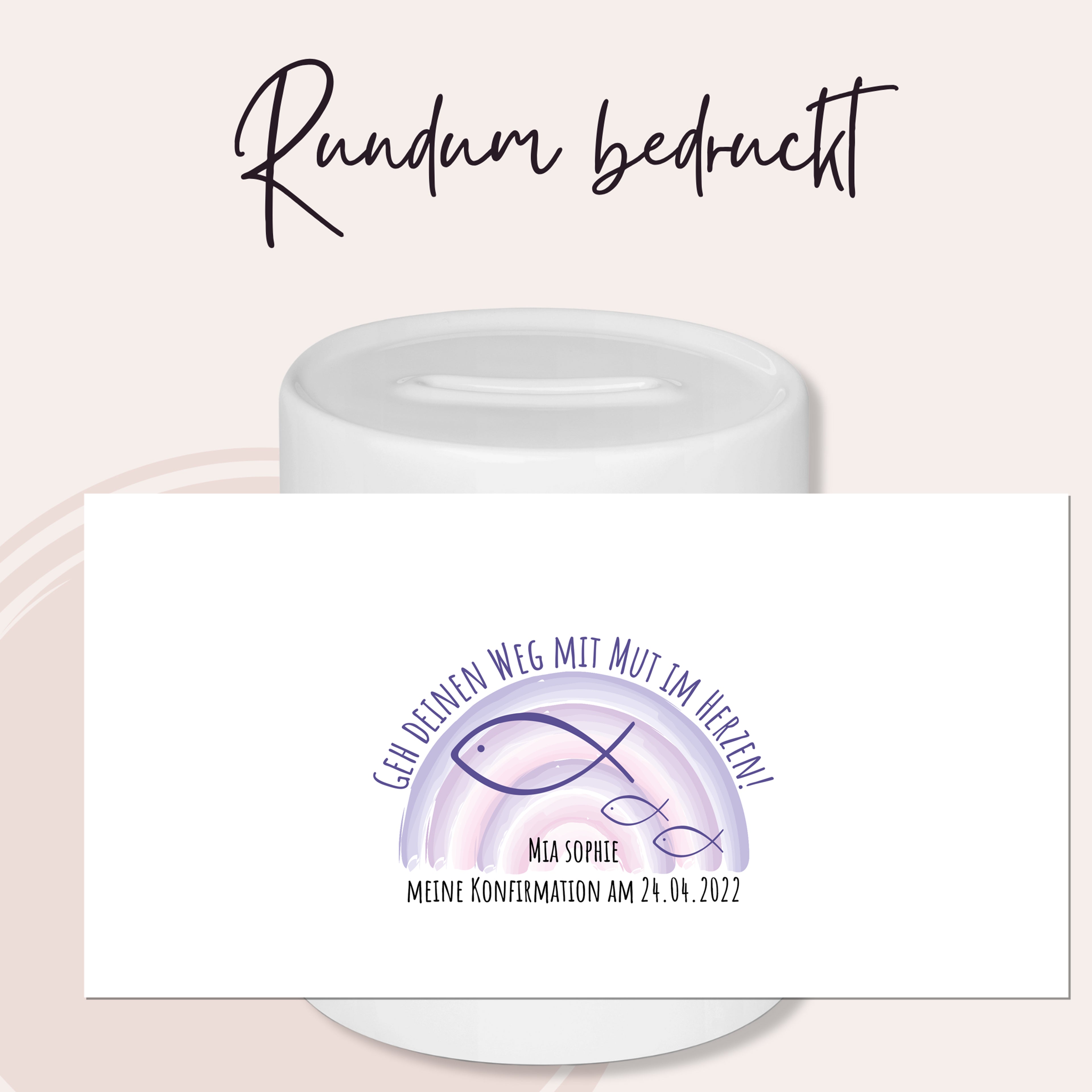 Spardose Fische zur Konfirmation