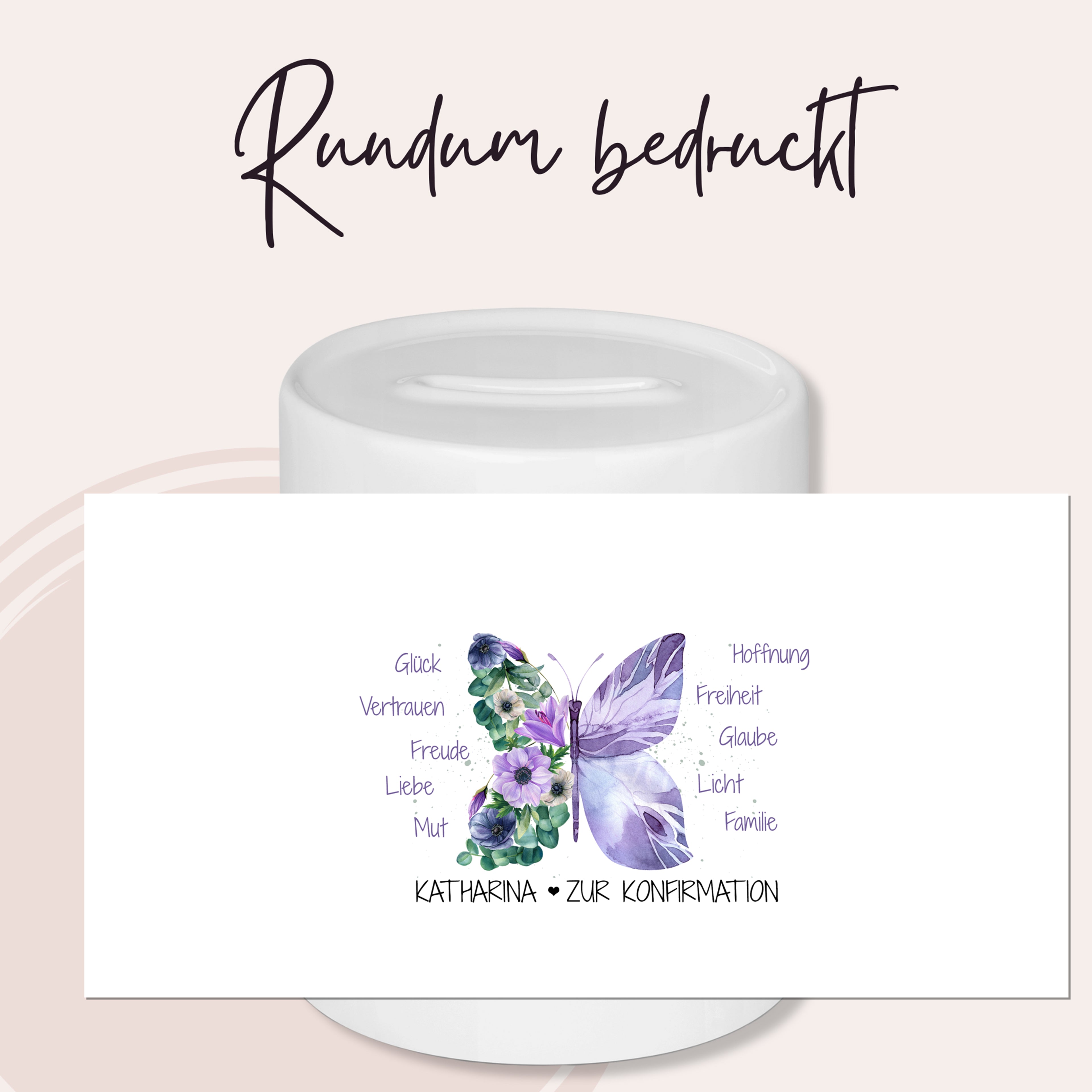 Spardose Schmetterling zur Konfirmation