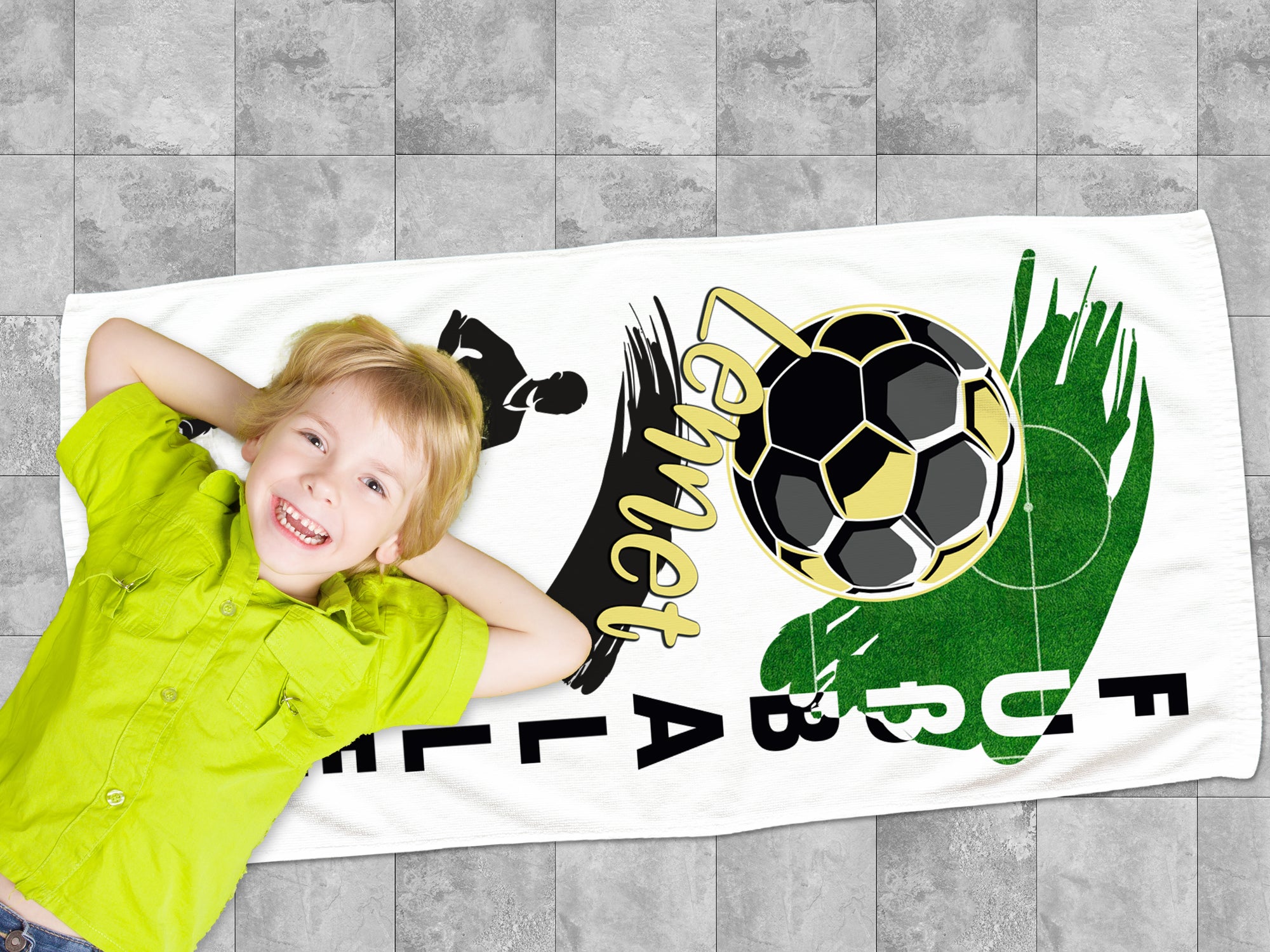 Handtuch Fußballer in grün