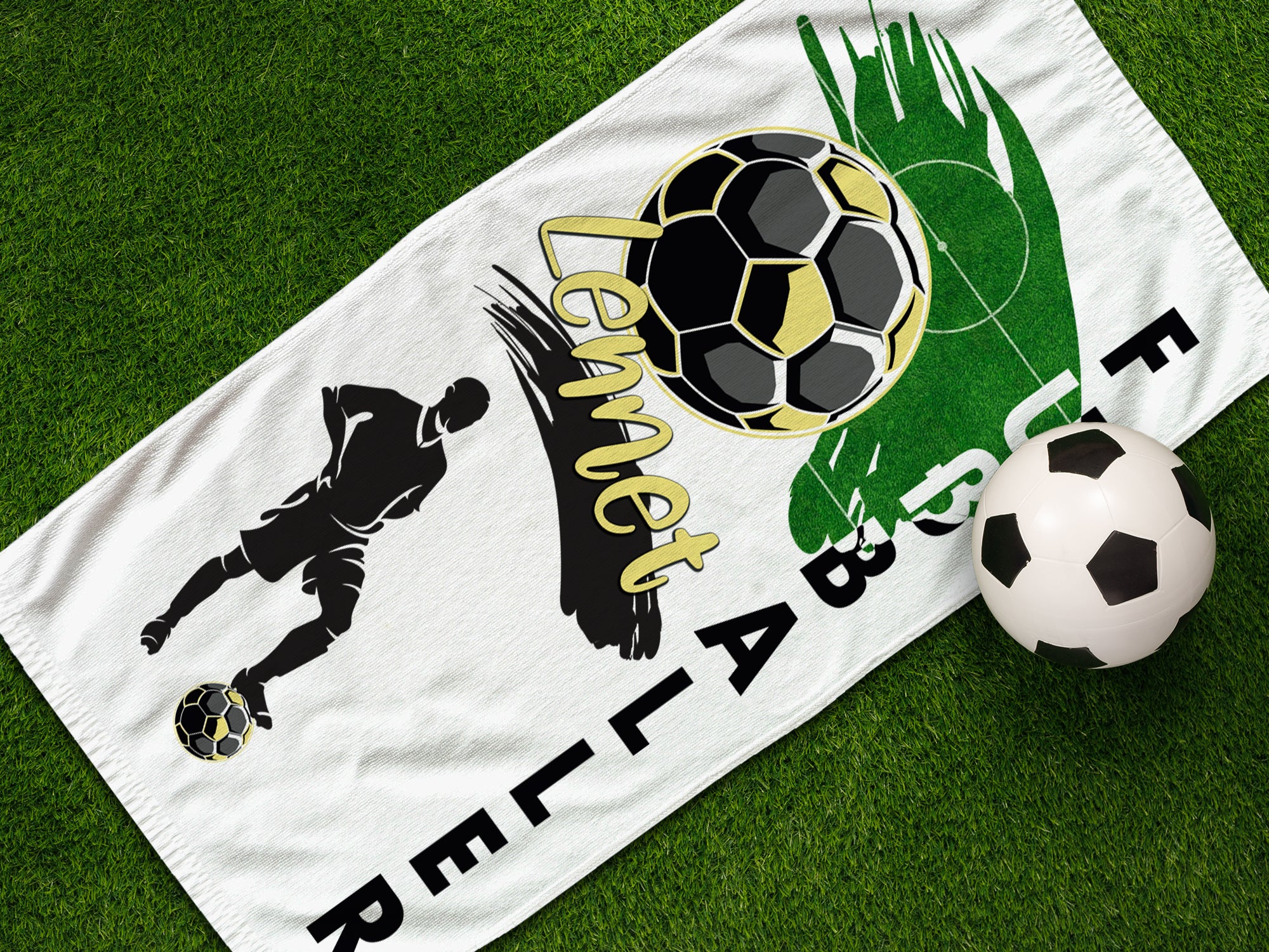 Handtuch Fußballer in grün