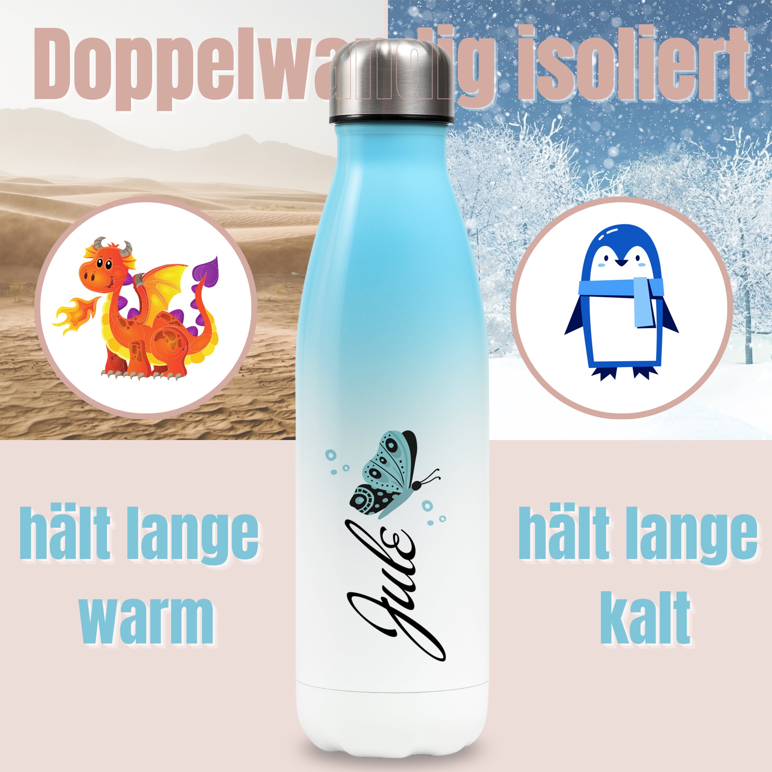 Thermosflasche Schmetterling