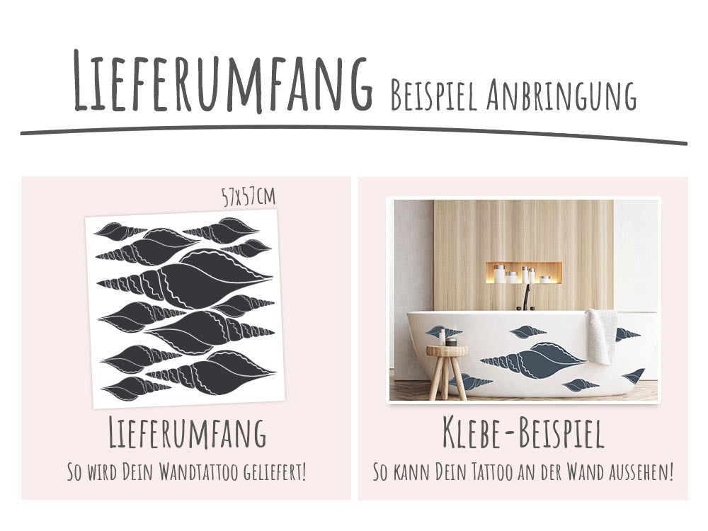 Wandtattoo Muscheln