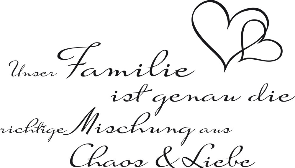 Wandtattoo mit Schriftzug in Schwarz über Familie und Liebe.
