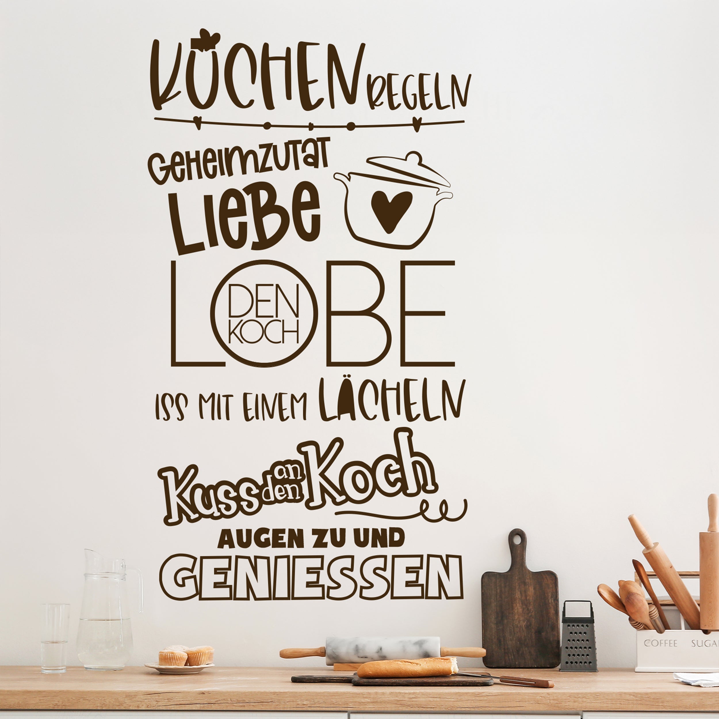 Wandtattoo Küchenregeln