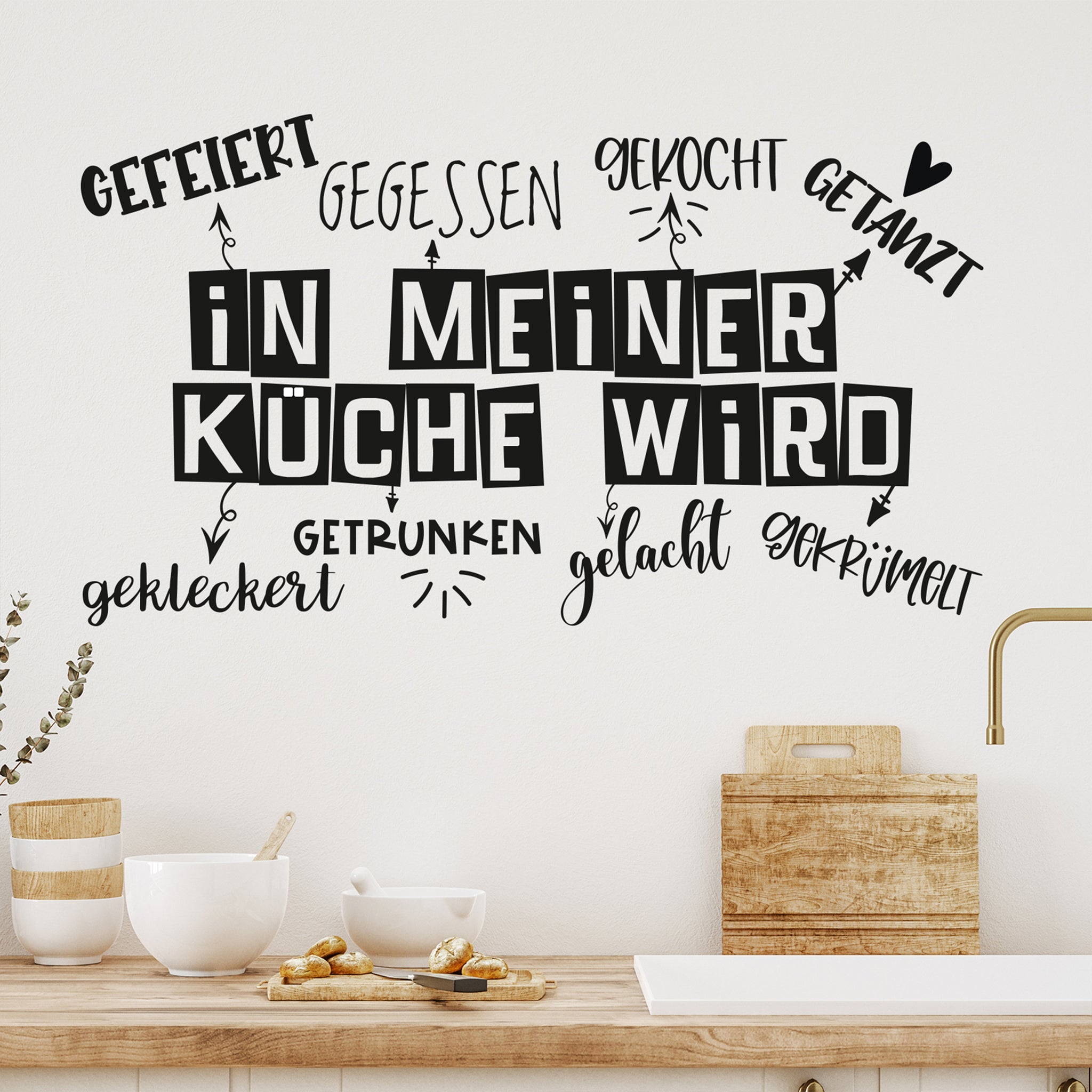 Wandtattoo für die Küche - Lustige Wörter - Freude in der Küche
