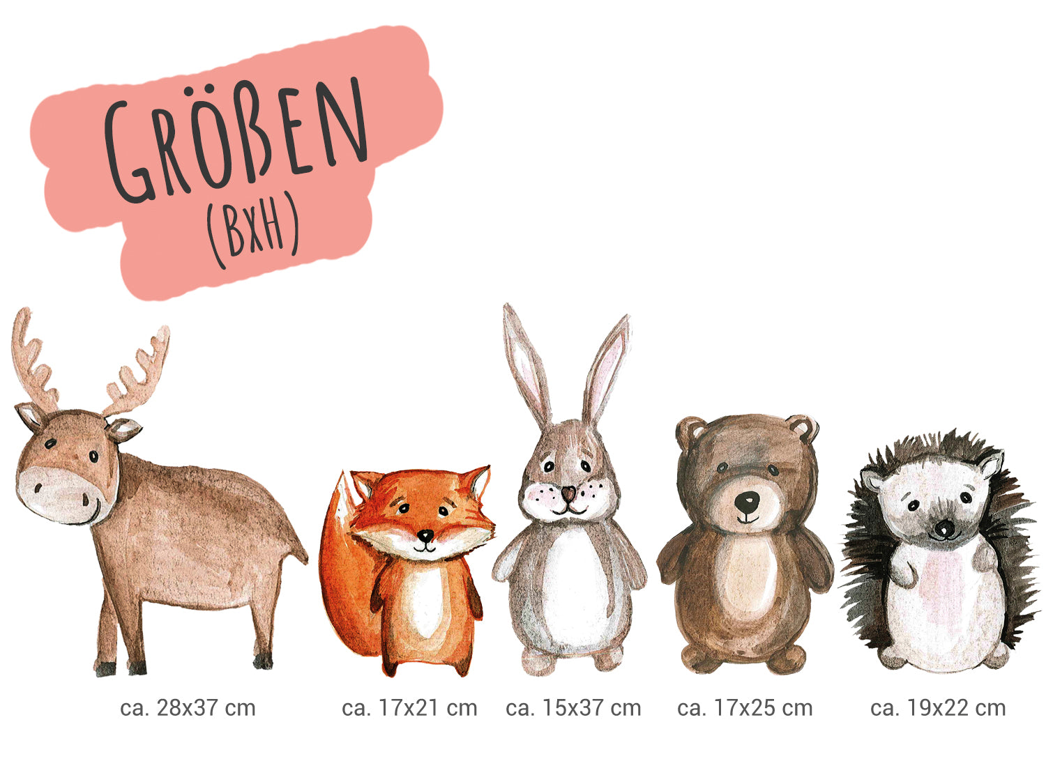 Wandtattoo Kinderzimmer mit süßen Waldtieren