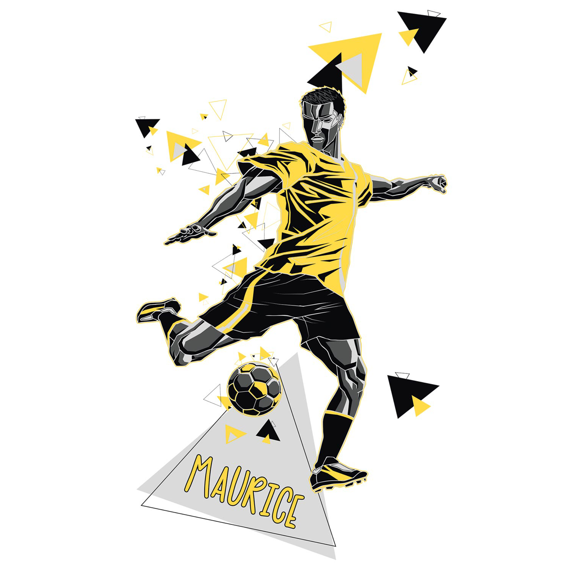 Fußballer Wandtattoo Electric Yellow