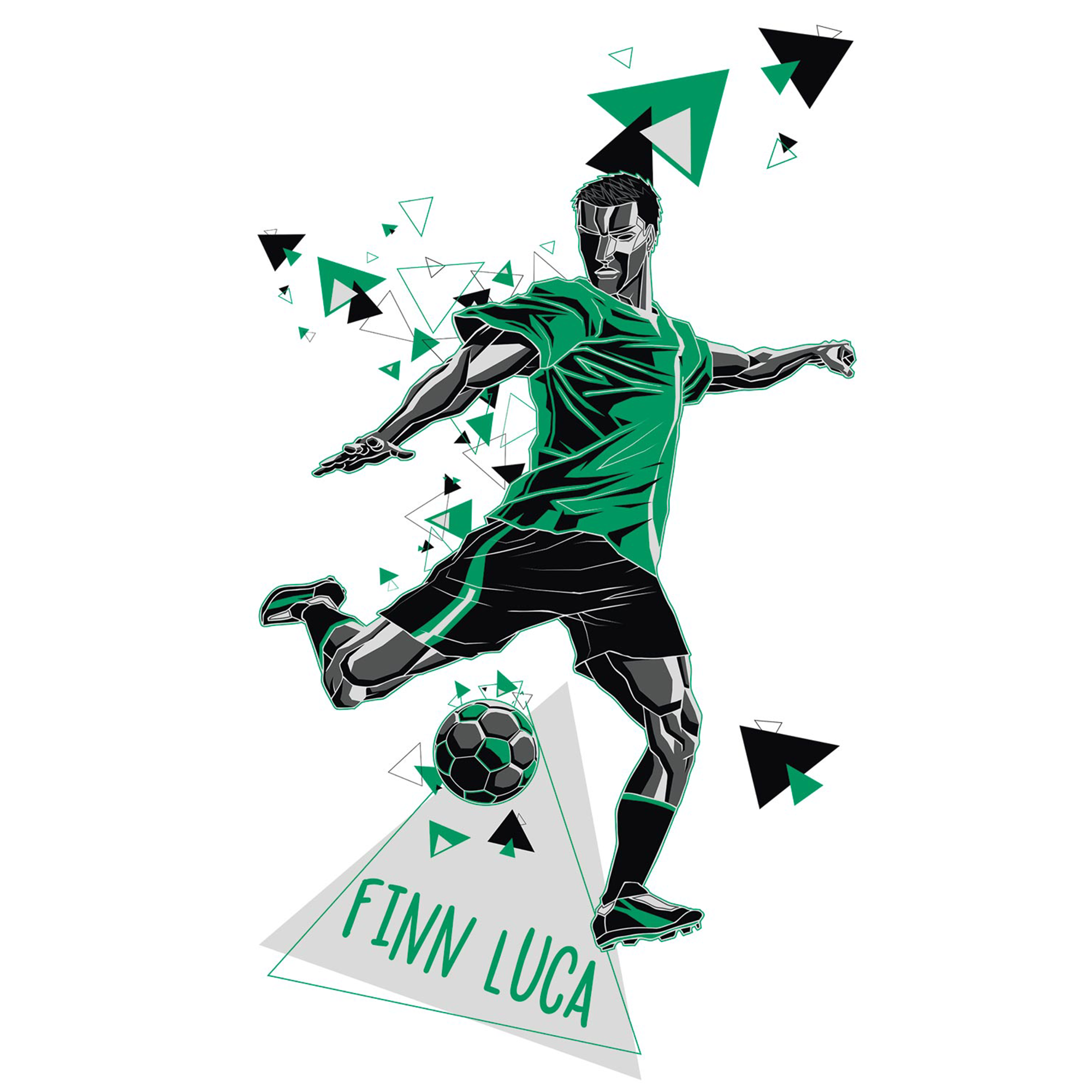 Personalisiertes Fußballer-Wandtattoo Wunschname