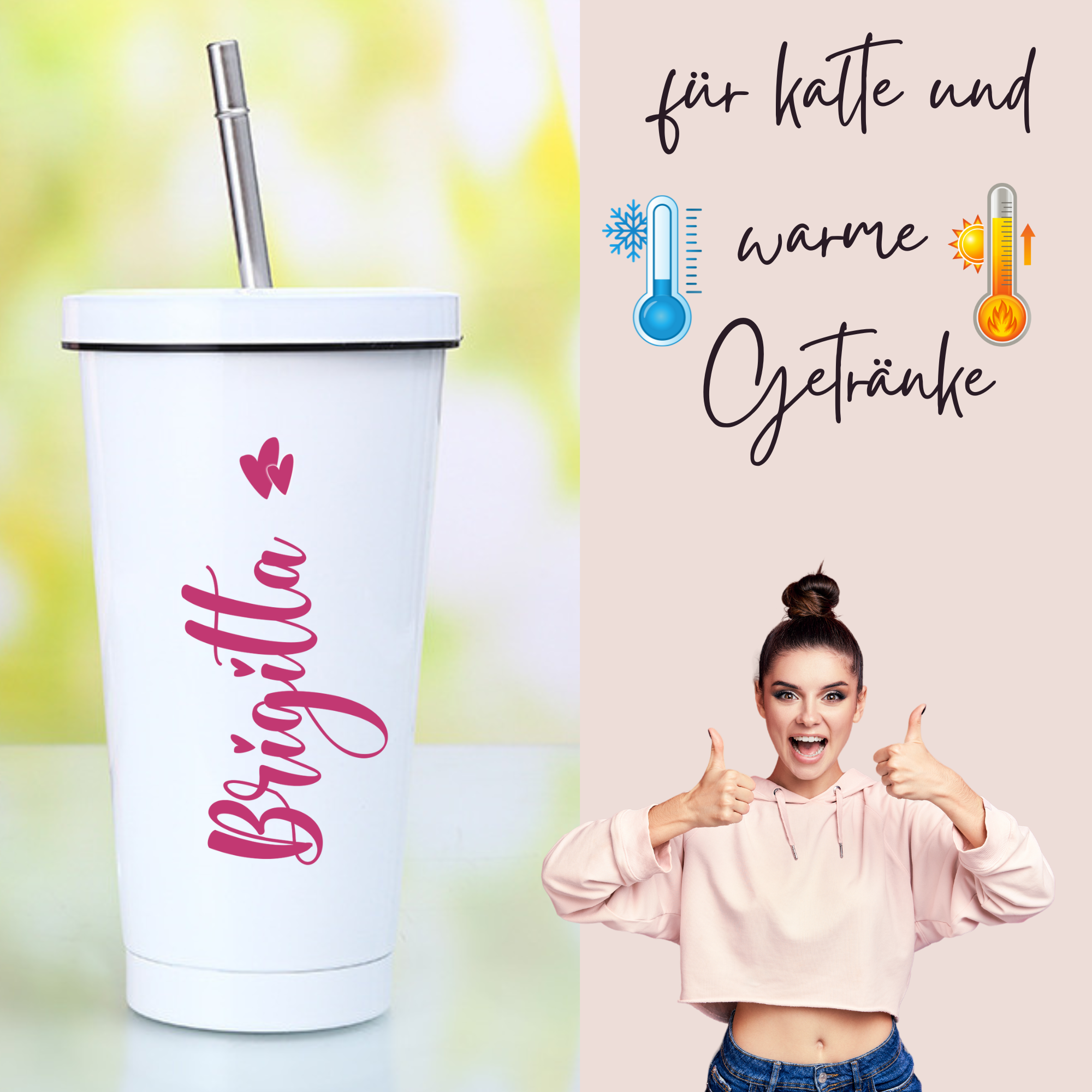 Trinkbecher mit Herzchen