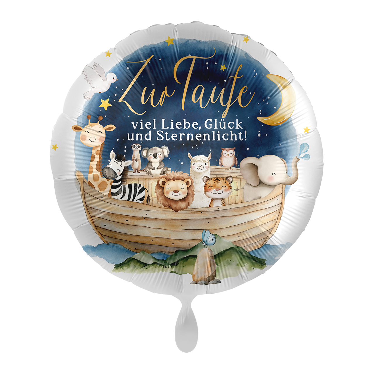 Folienballon Taufe Arche Noah Tiere