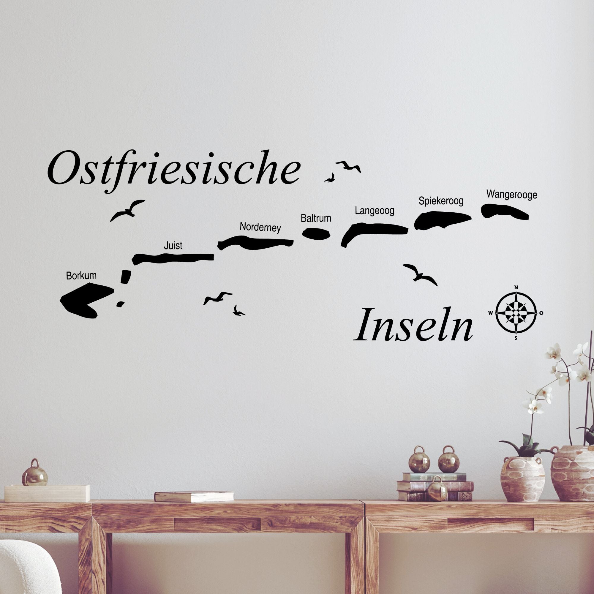 Wandtattoo Karte Ostfriesische Inseln
