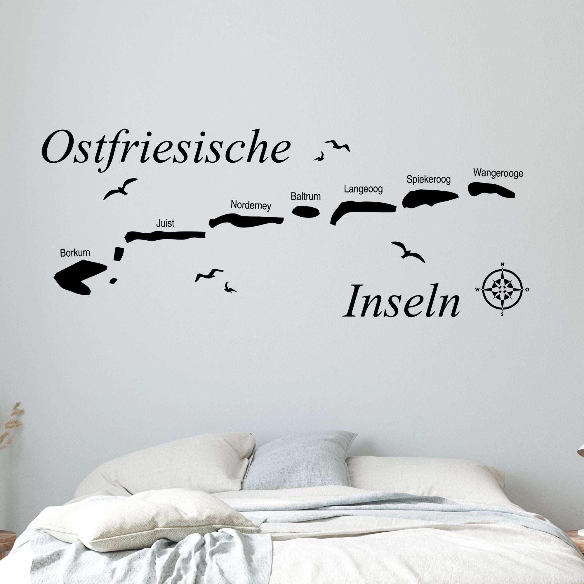 Wandtattoo Karte Ostfriesische Inseln