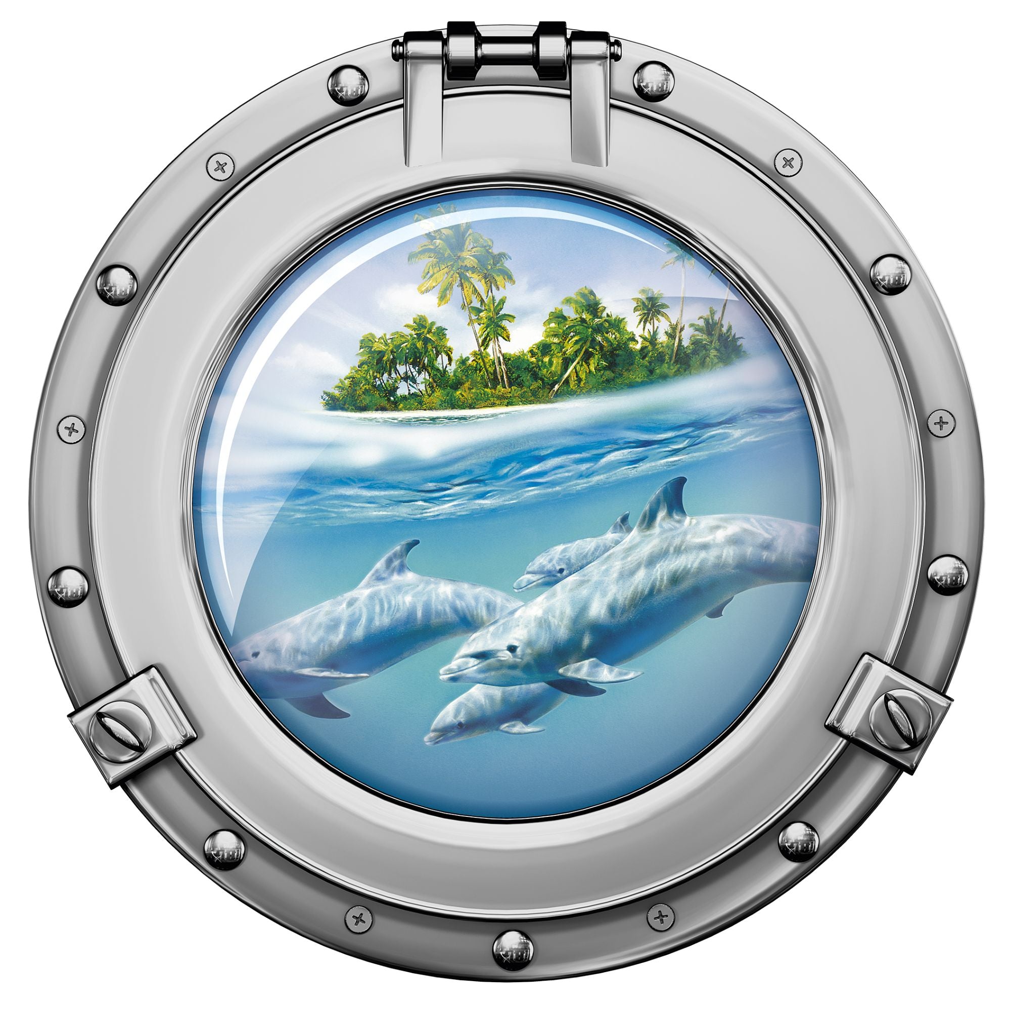 Wandtattoo Bullauge Delfine